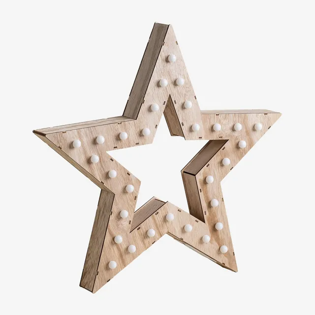 Sklum Luzi Style Figura decorativa in legno con 30 LED