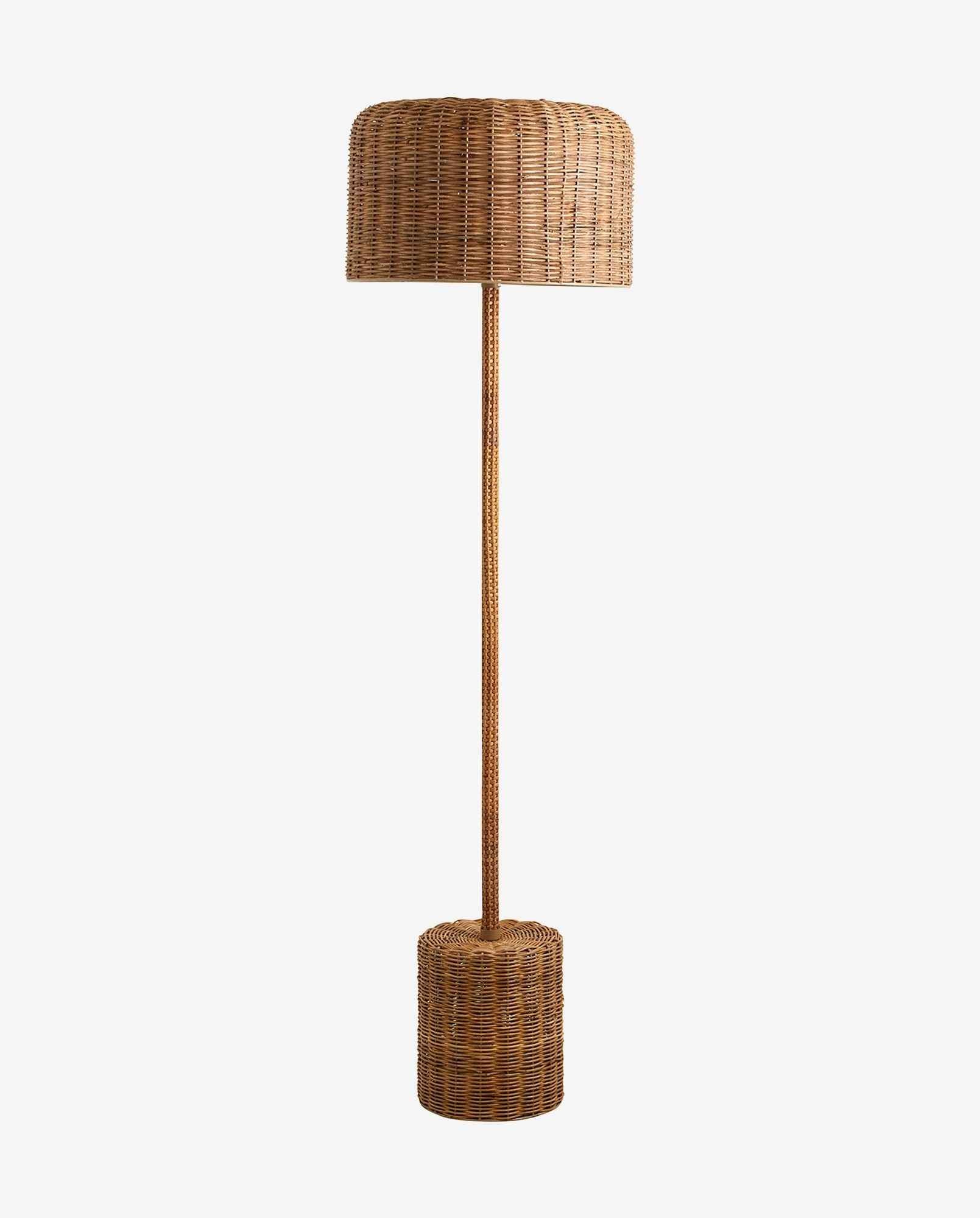 Bambua Cane lampada da terra in rattan naturale