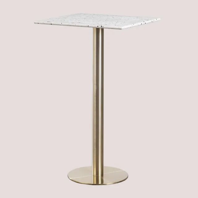 Sklum Malibu tavolo bar alto quadrato 60x60 cm in terrazzo