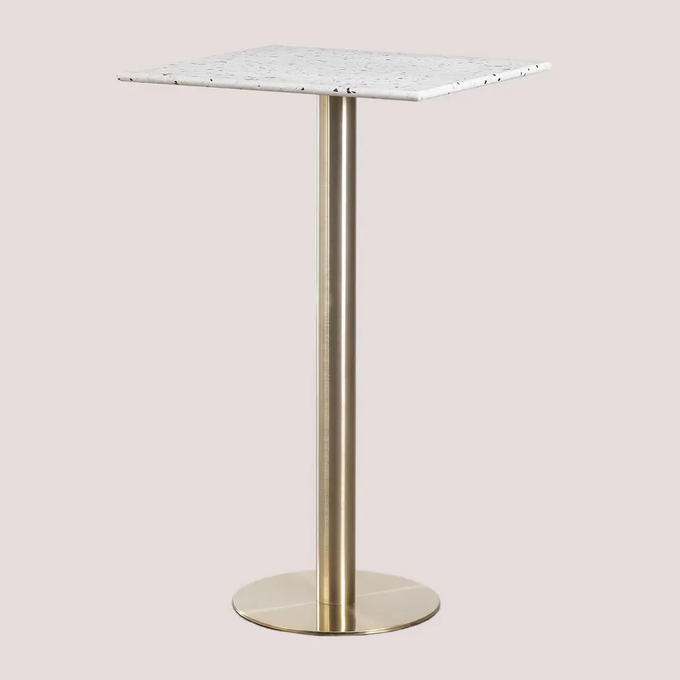 Sklum Malibu tavolo bar alto quadrato 60x60 cm in terrazzo