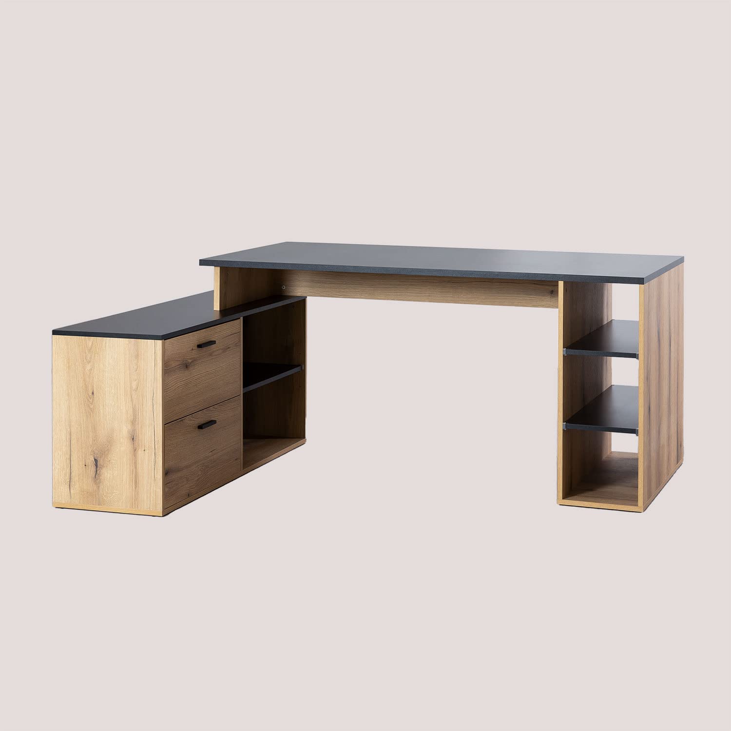 Sklum Taluk tavolo ufficio a L in legno rovere