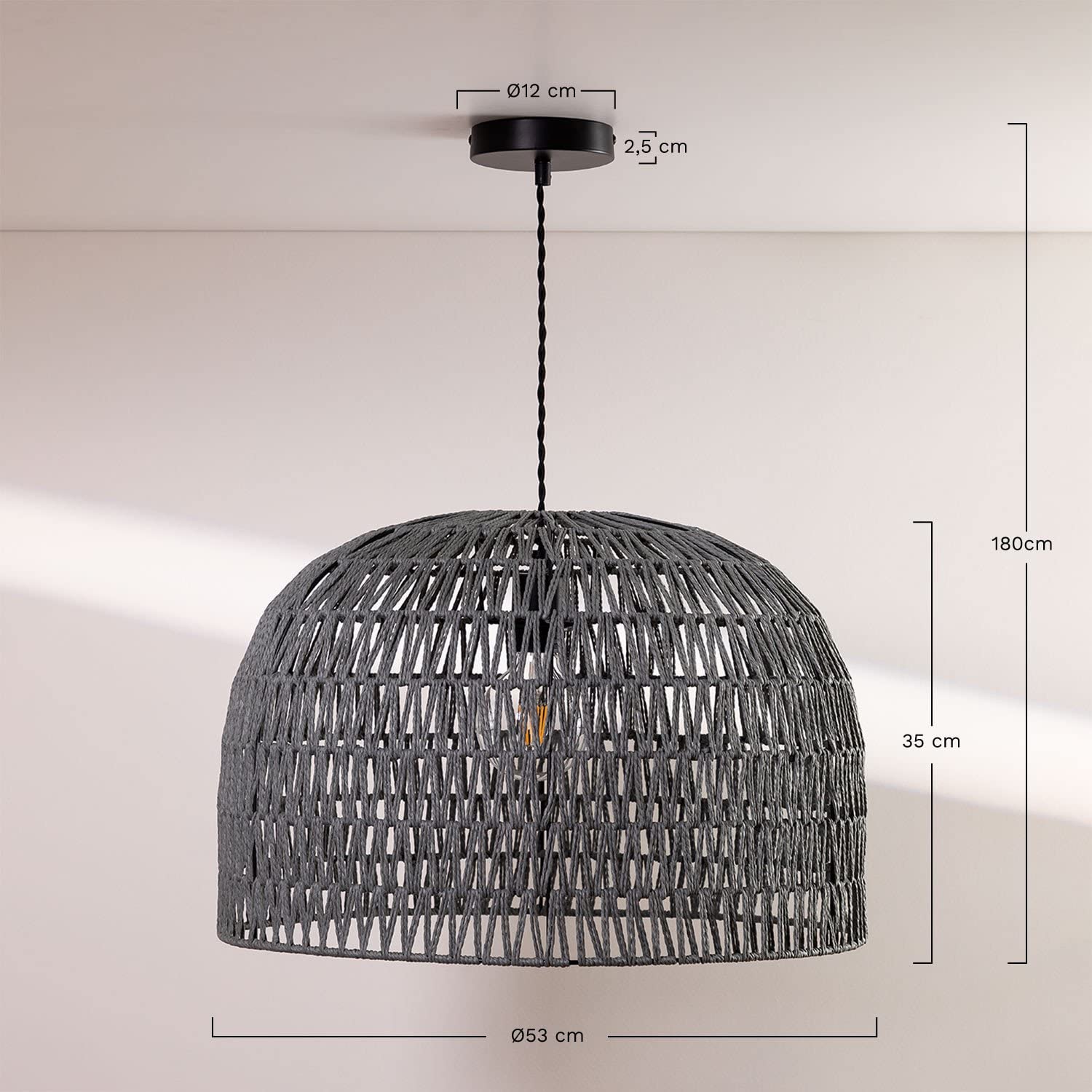 Sklum Mylo Lampada da Soffitto in Carta Grigio