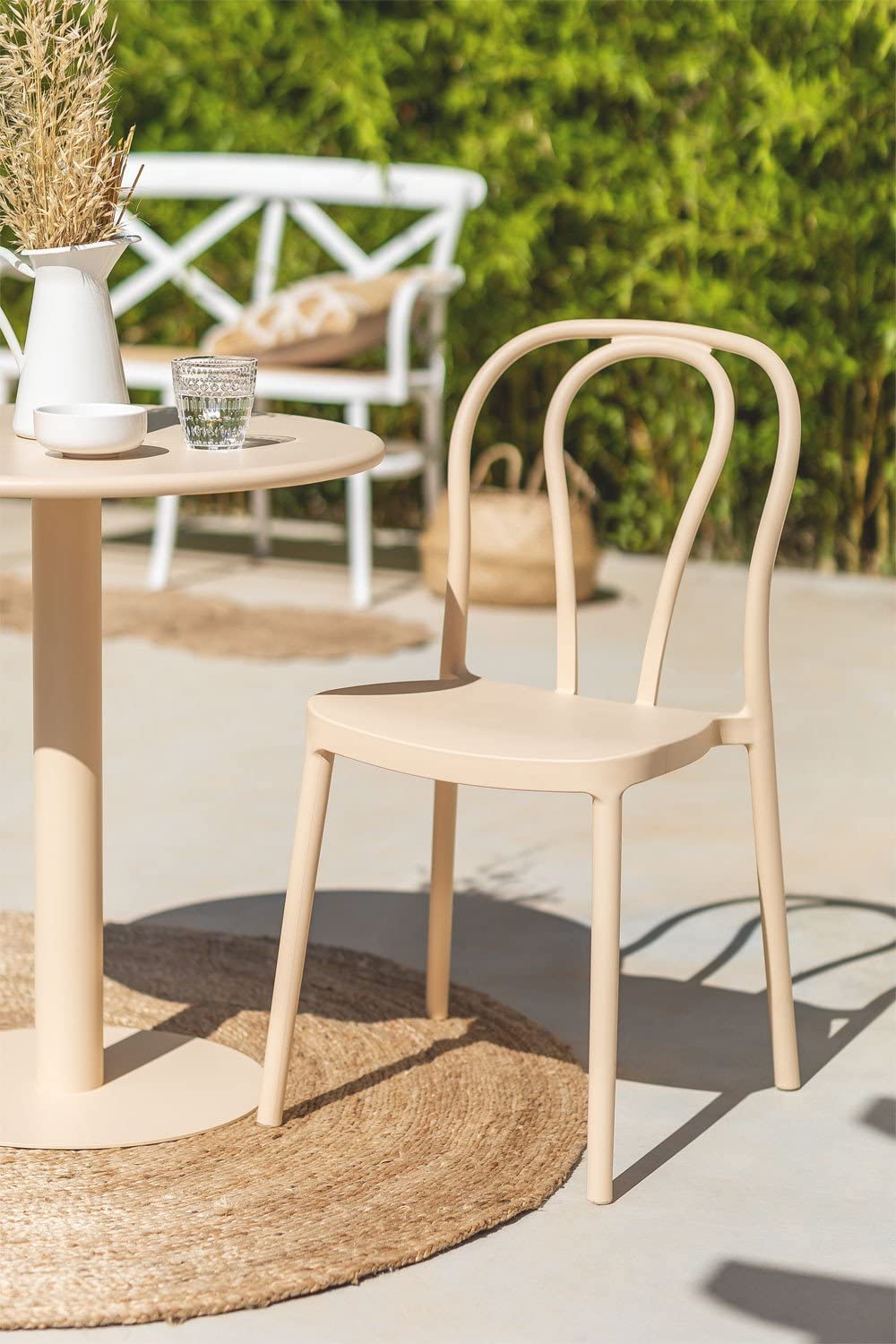 Sklum Mizzi Sedia da Giardino Beige Mandorla Impilabile