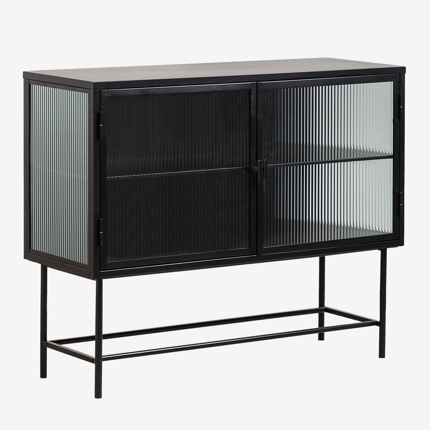 Sklum Verticale madia metallo vetro nera 110 cm