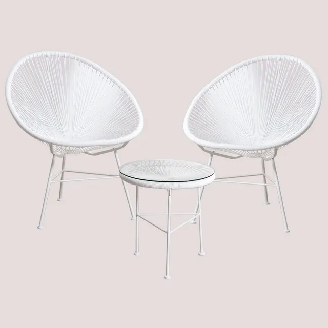 Sklum New Acapulco set 2 sedie + tavolo bianco