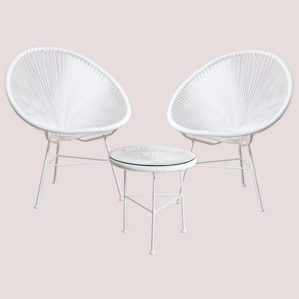 Sklum New Acapulco set 2 sedie + tavolo bianco