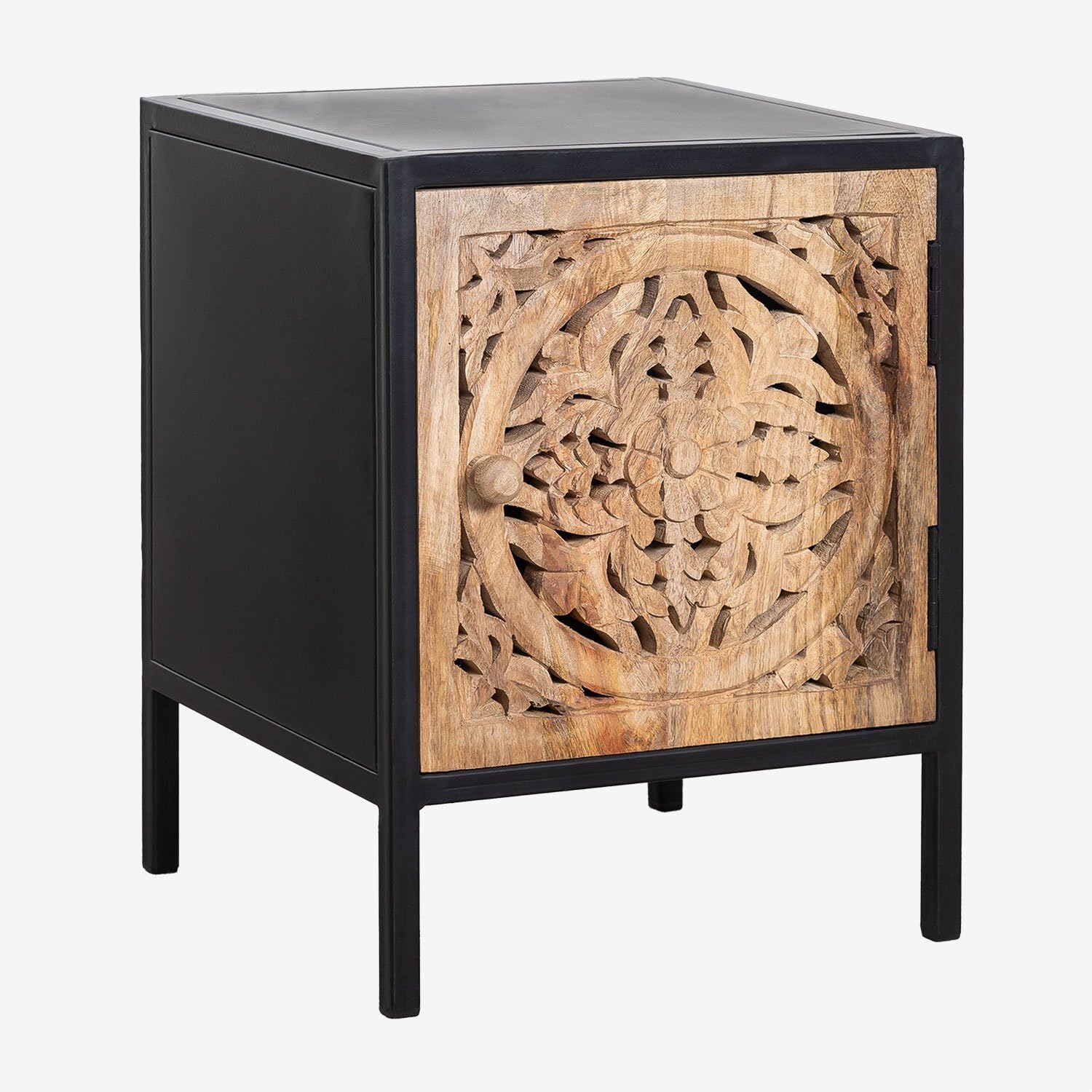 Sklum Semey comodino legno mango 40 cm black natural