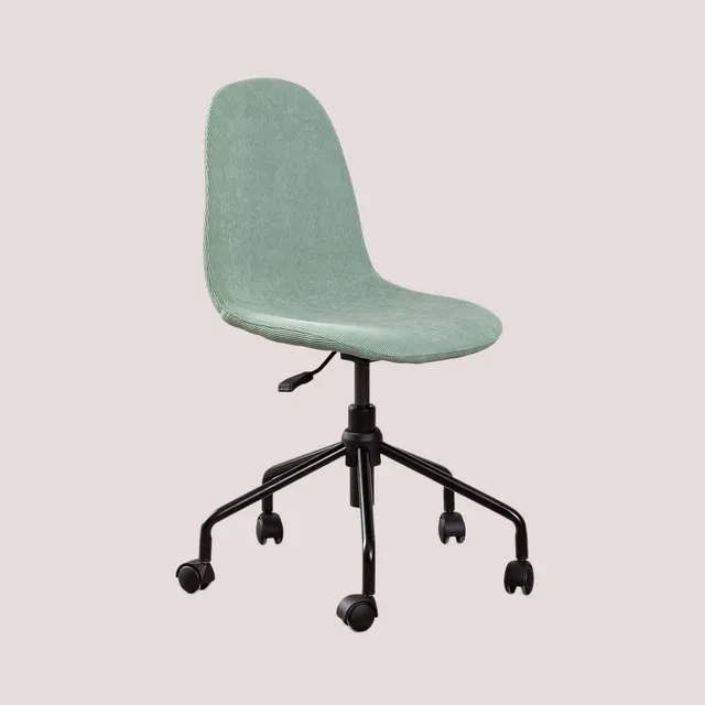 Sklum Glamm sedia da scrivania velluto a coste con ruote