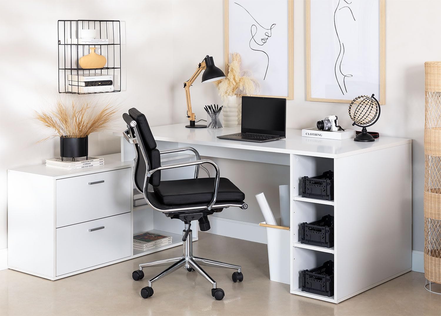 Sklum Taluk tavolo da ufficio in legno bianco