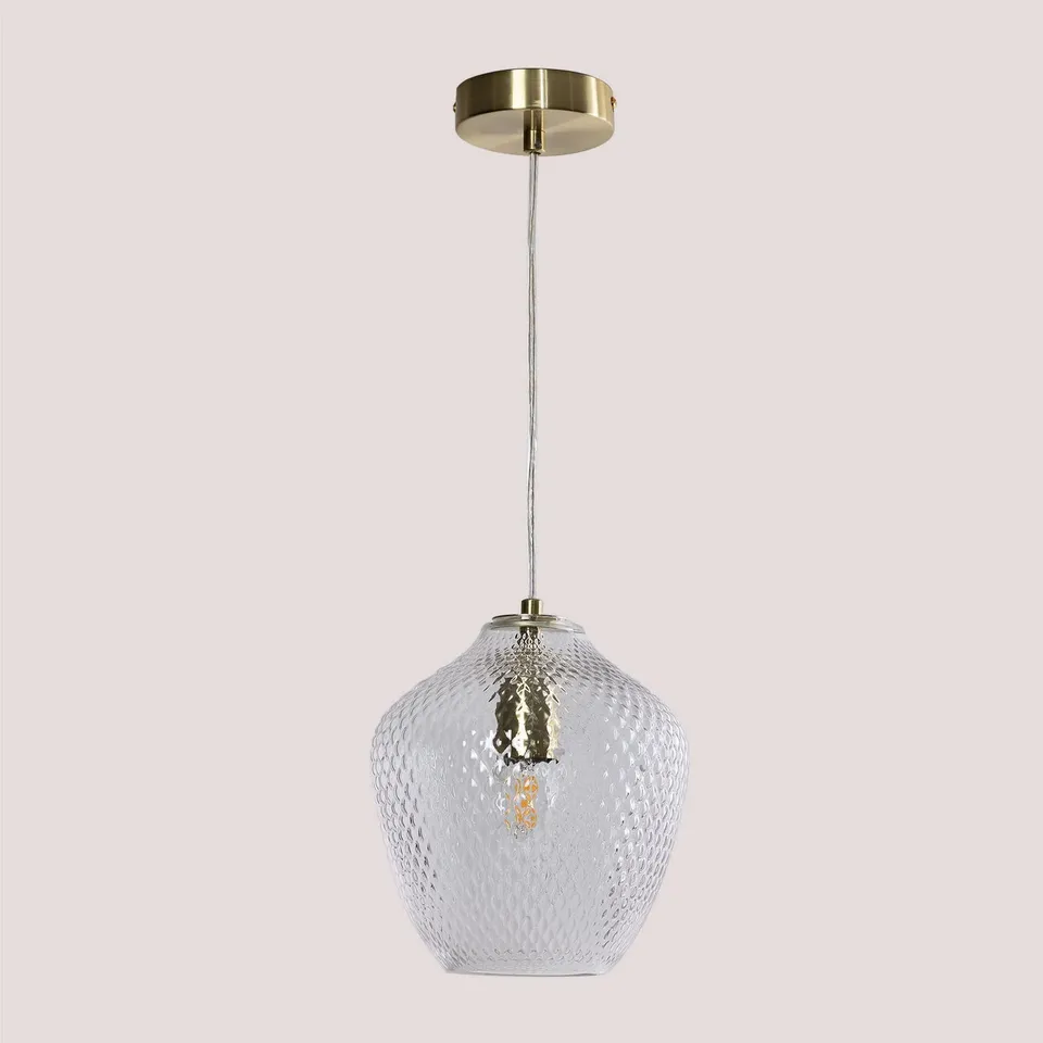 Sklum Taylor lampada da soffitto ferro vetro dorato