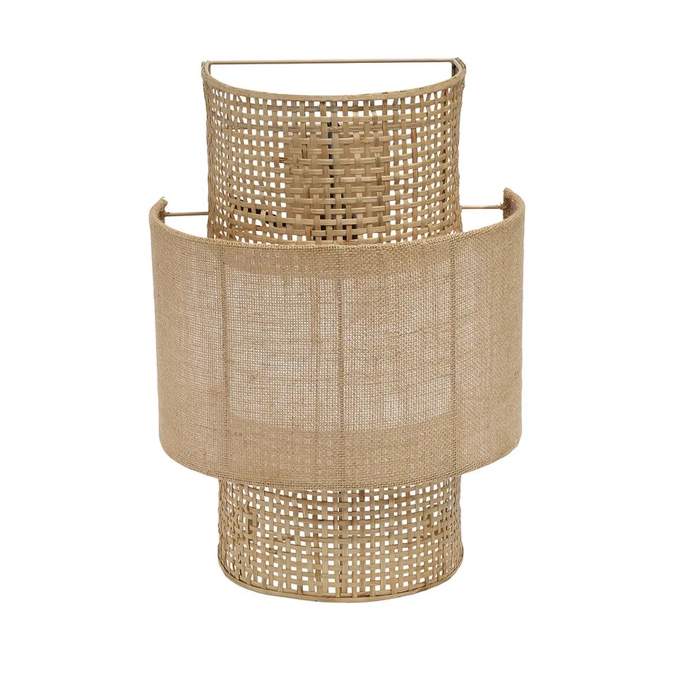 Bambua Bolly lampada da parete juta naturale M rattan