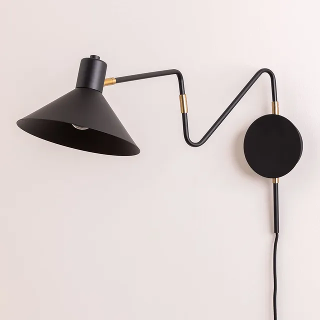Sklum Lizz lampada da parete nera snodabile E14