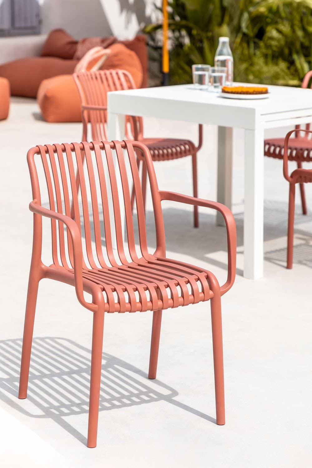 Sklum Wendell Sedia da Giardino con Braccioli Rosso Anti UV