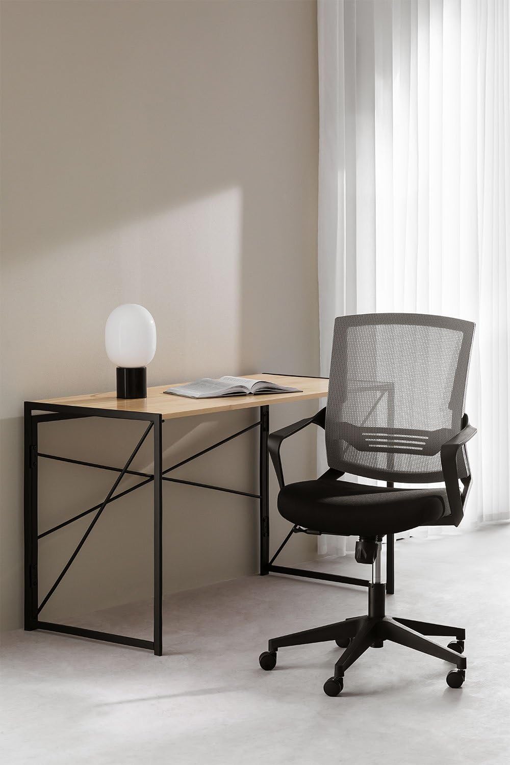 Sklum Work Colors sedia ufficio con ruote grigio nero