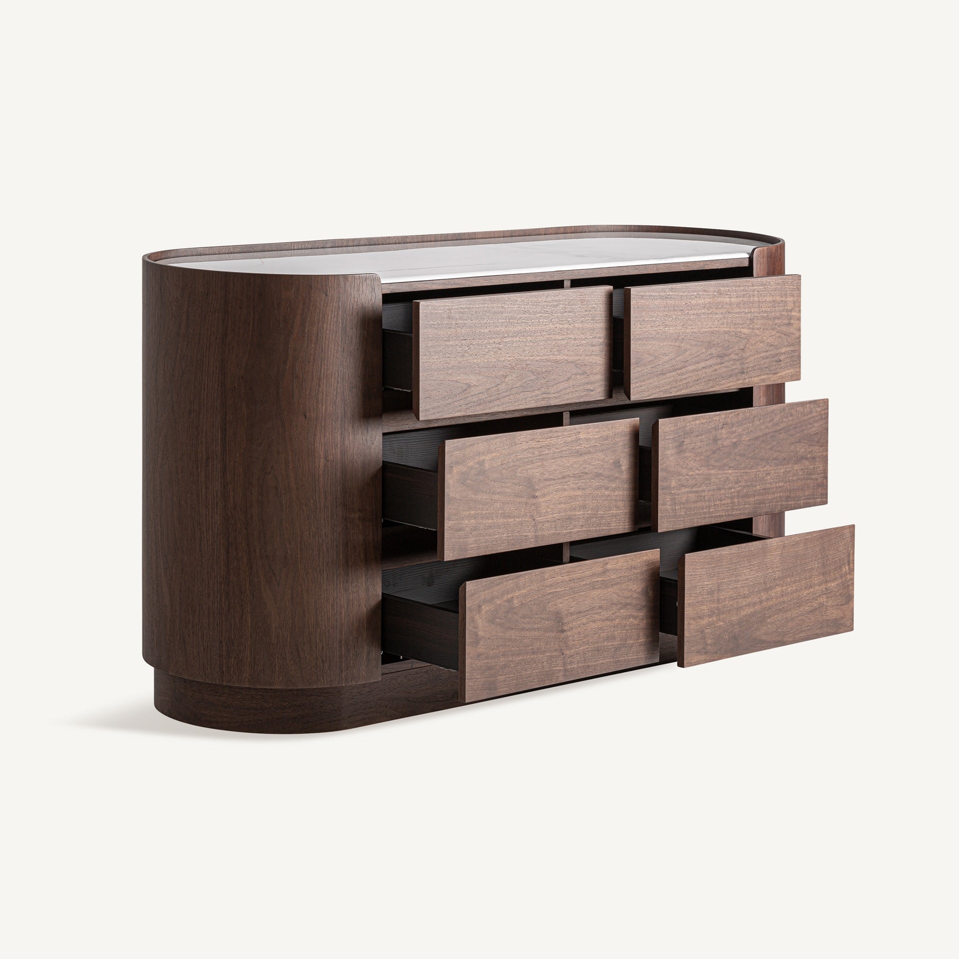 Bambua Stuetta cassettiera rovere scuro 6 cassetti
