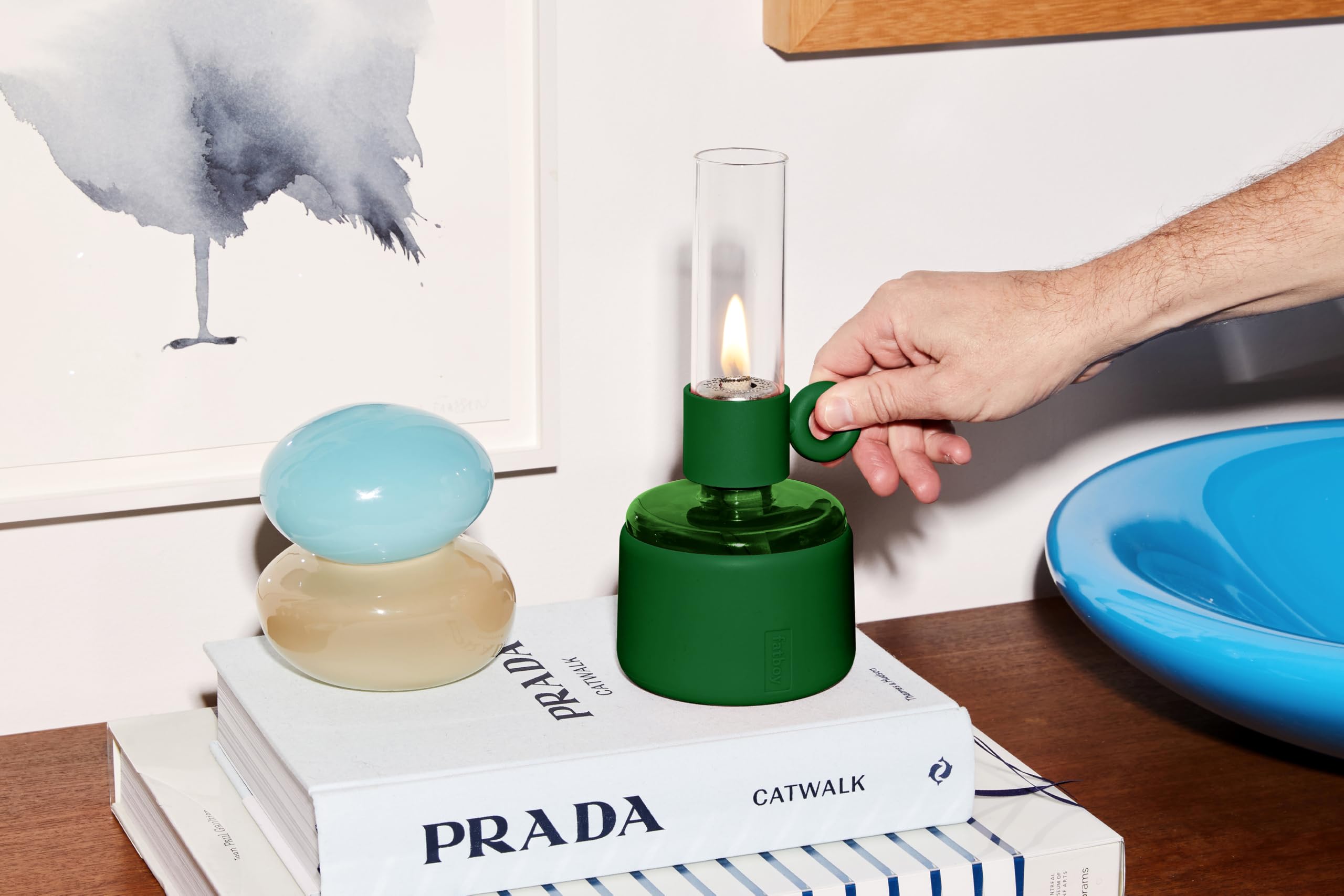 Fatboy Flamtastique XS lampada a olio verde da tavolo vetro