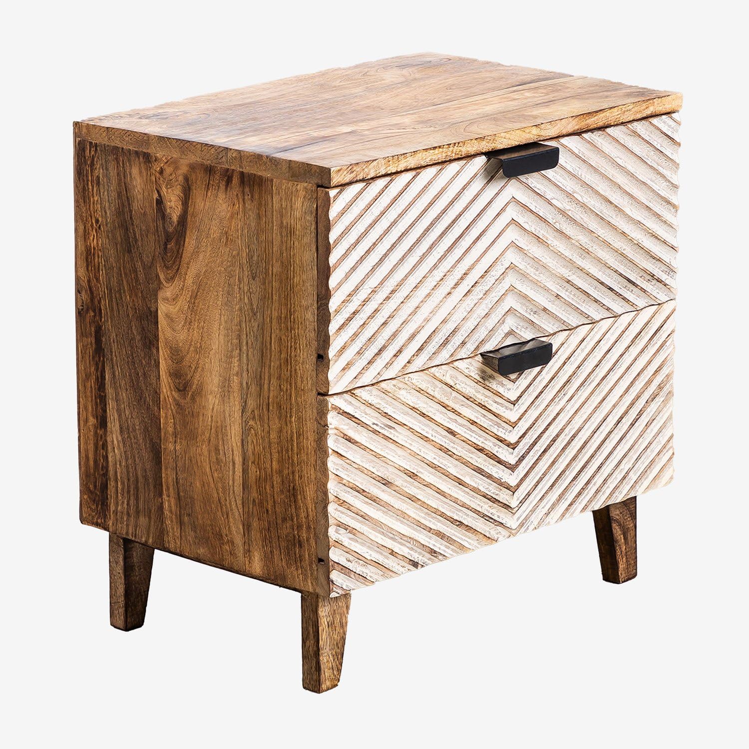Sklum Balary comodino legno mango intagliato 50 cm