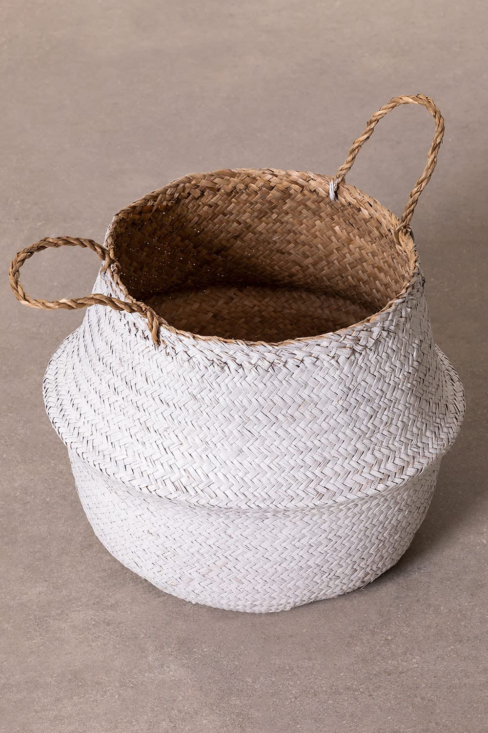 Sklum Kahs Taj Ø40x38 cm Cesta Bianco in Giunco