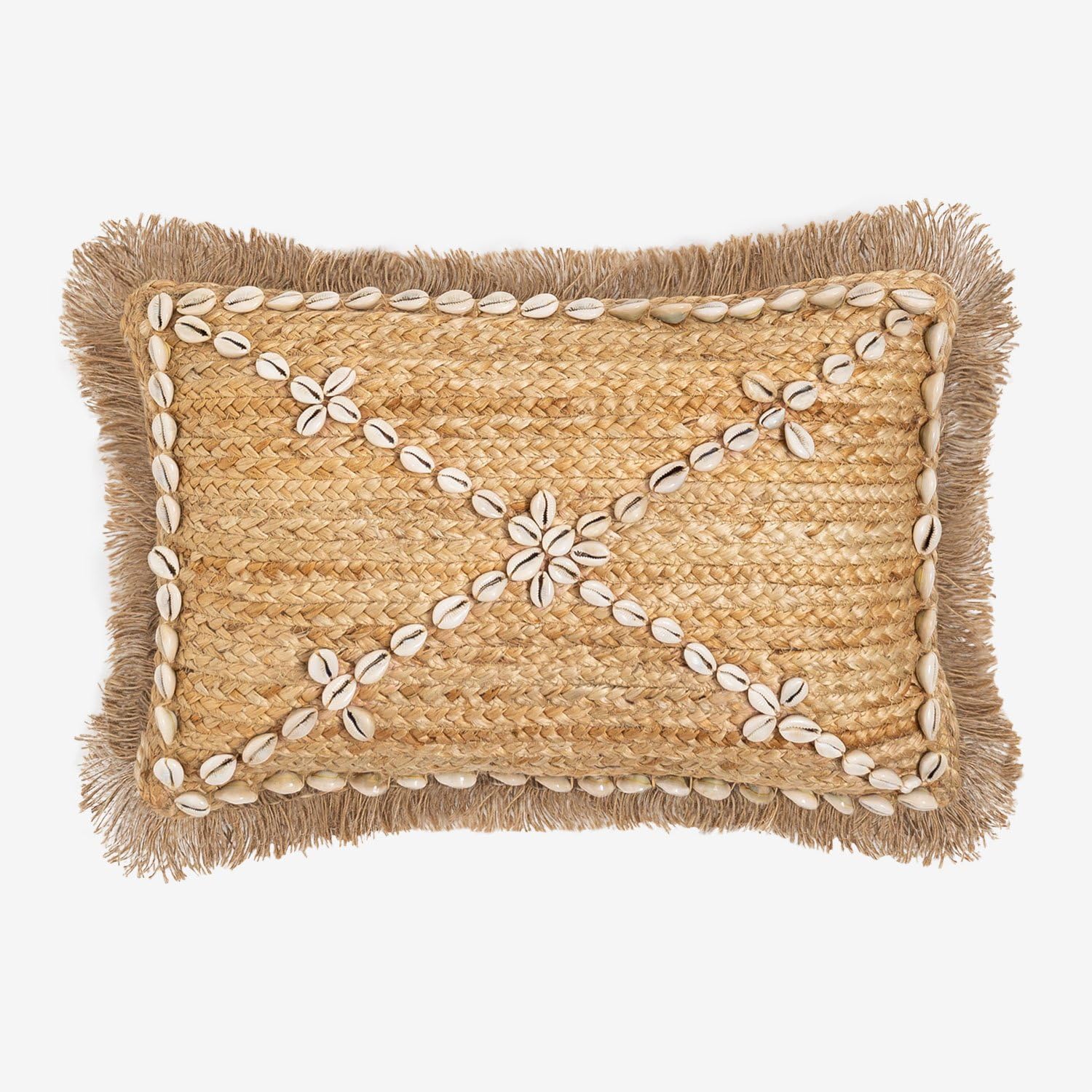 Sklum Jandira cuscino rettangolare juta 30x50 cm conchiglie
