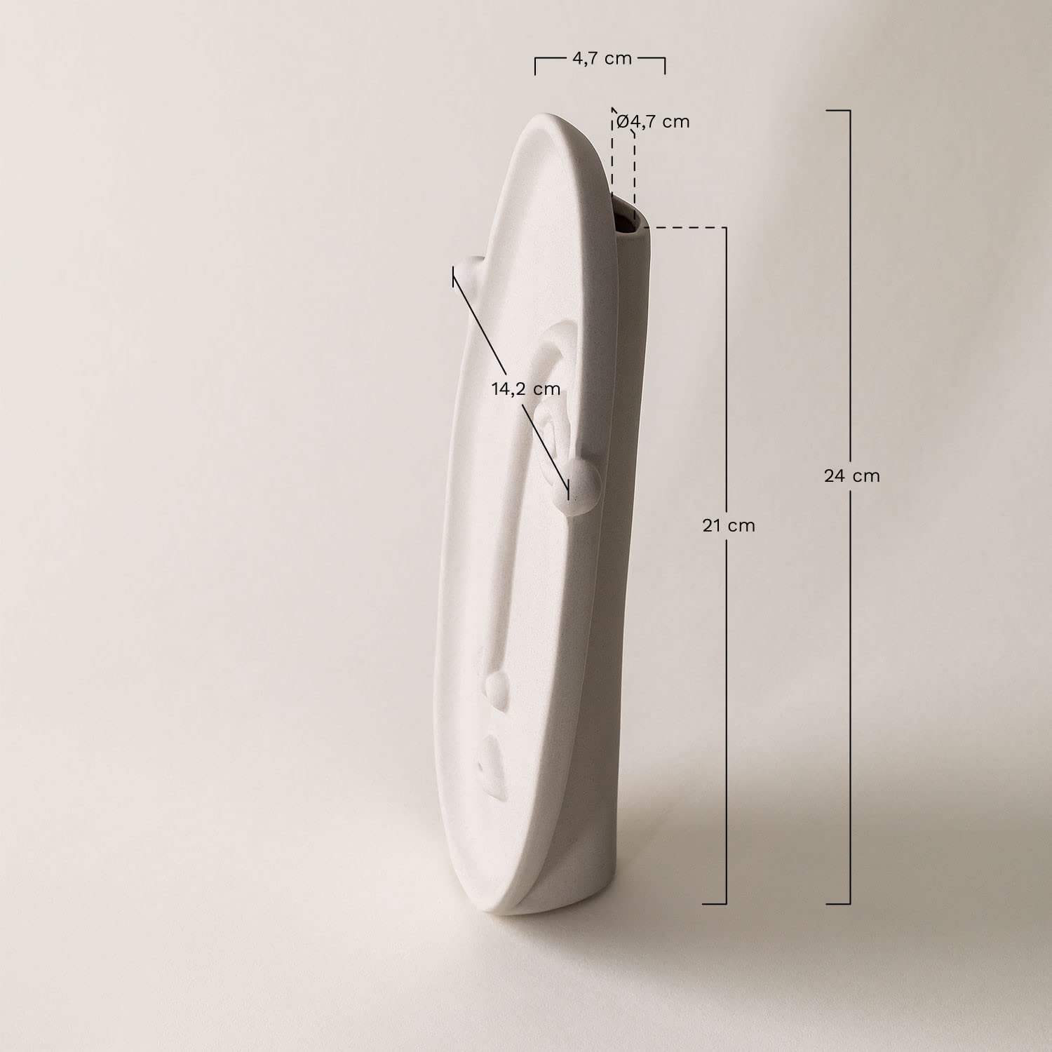 Sklum Zagir vaso ceramica 24 cm profilo viso
