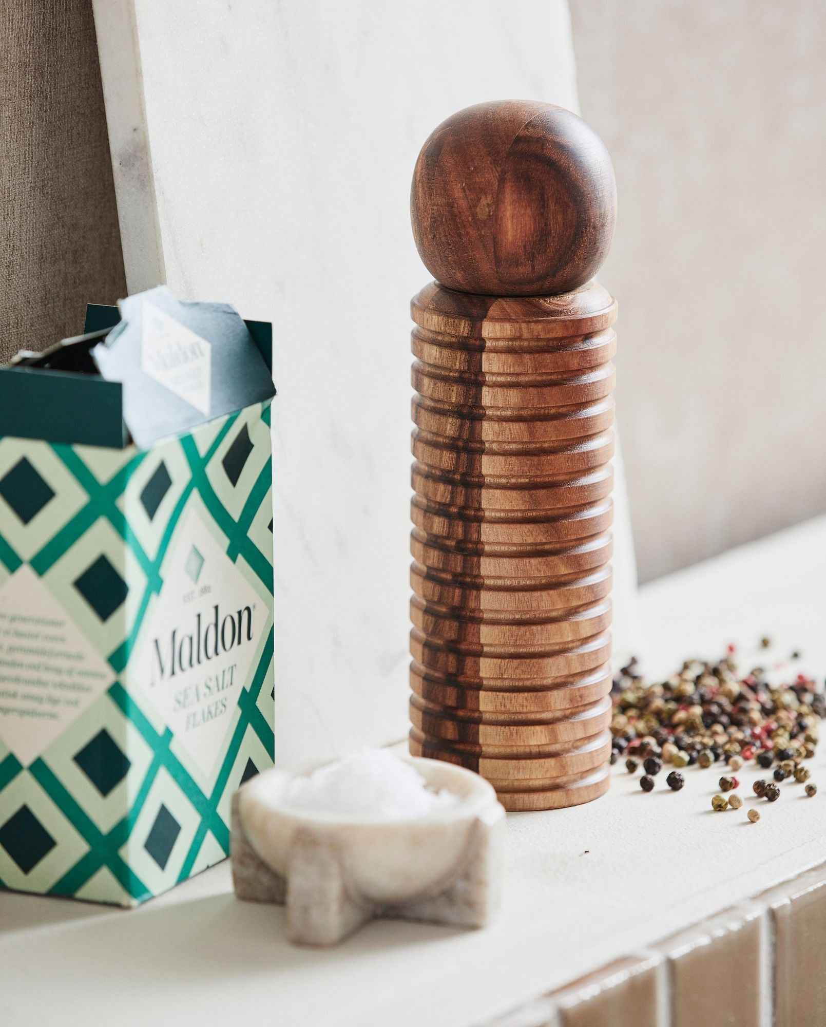 Bambua Ras macinapepe legno acacia naturale