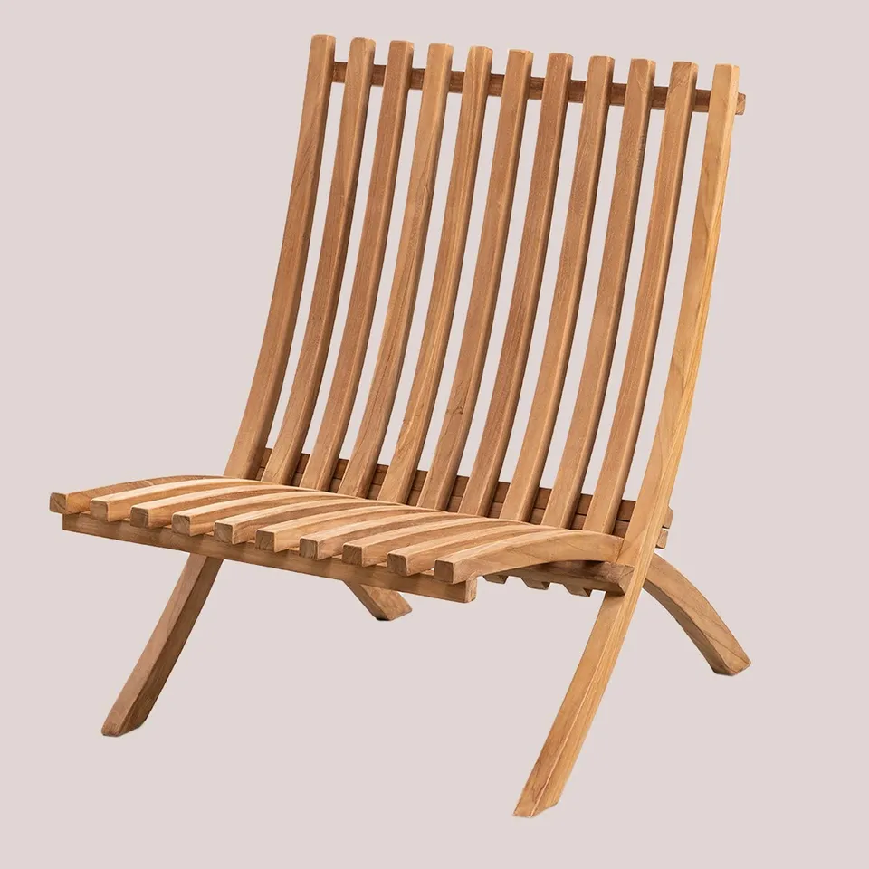 Sklum Pira Poltrona da Giardino Pieghevole Teak Naturale