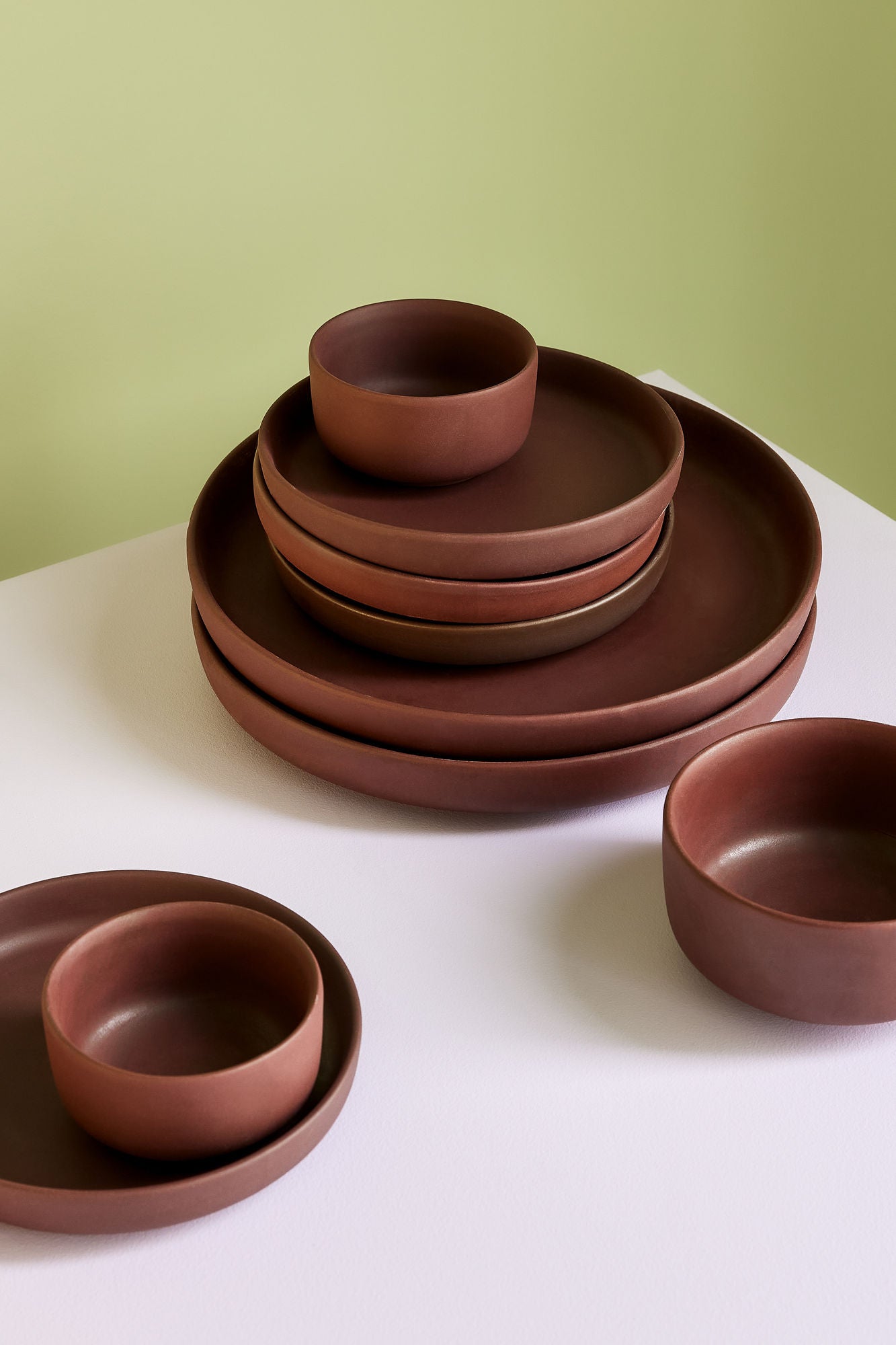 Bambua Clay piatti ceramica marrone set 2 pezzi