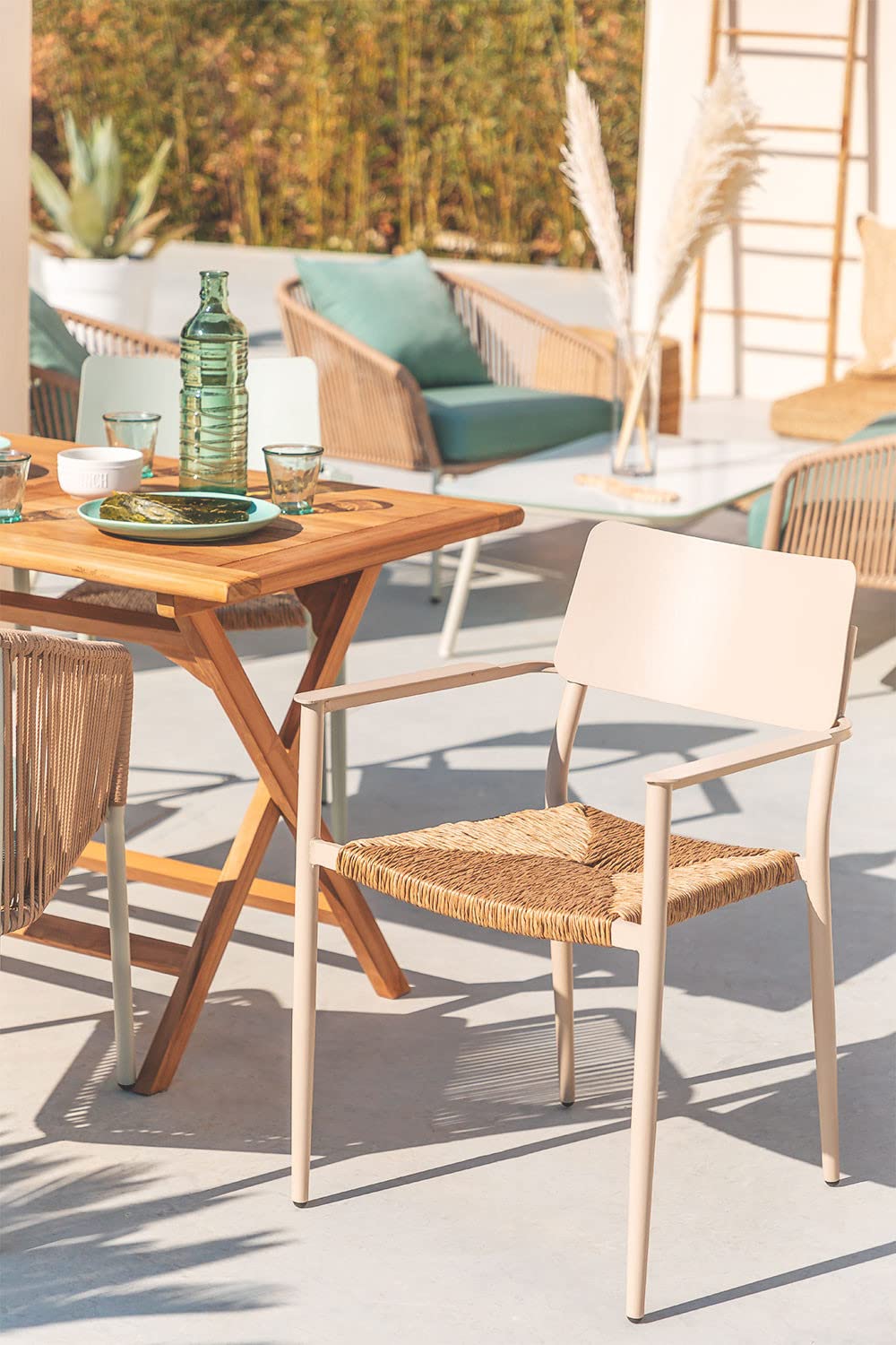 Sklum Amadeu Set 2 sedie da giardino impilabili Marrone Moka