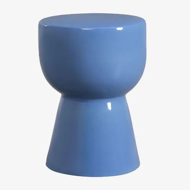 Sklum Kaly tavolino rotondo ceramica 34 cm Blu Niagara