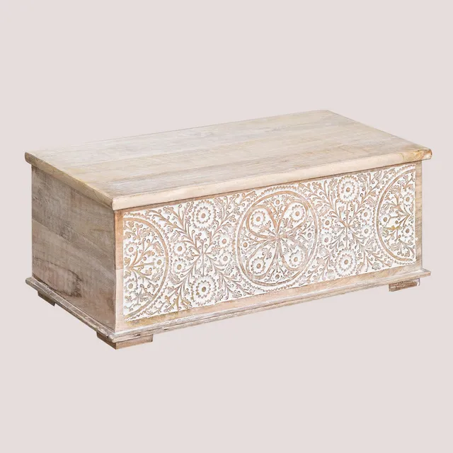 Sklum Nanup baule legno mango bianco vintage