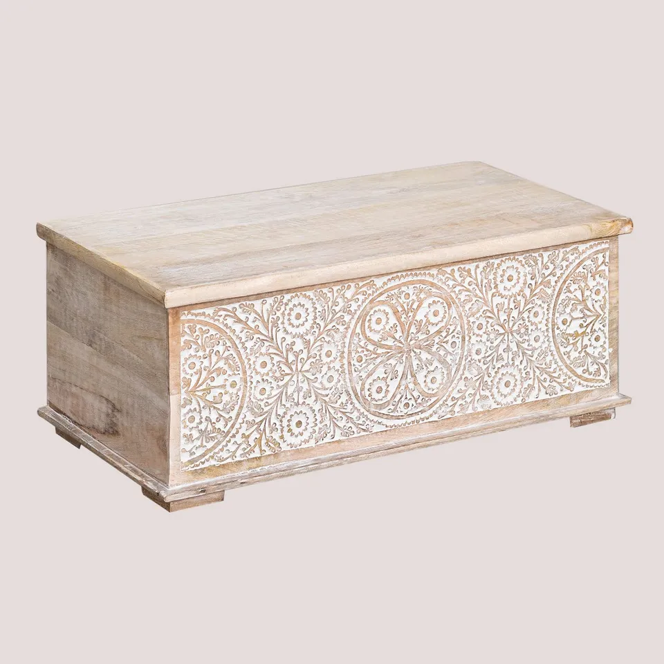Sklum Nanup baule legno mango bianco vintage