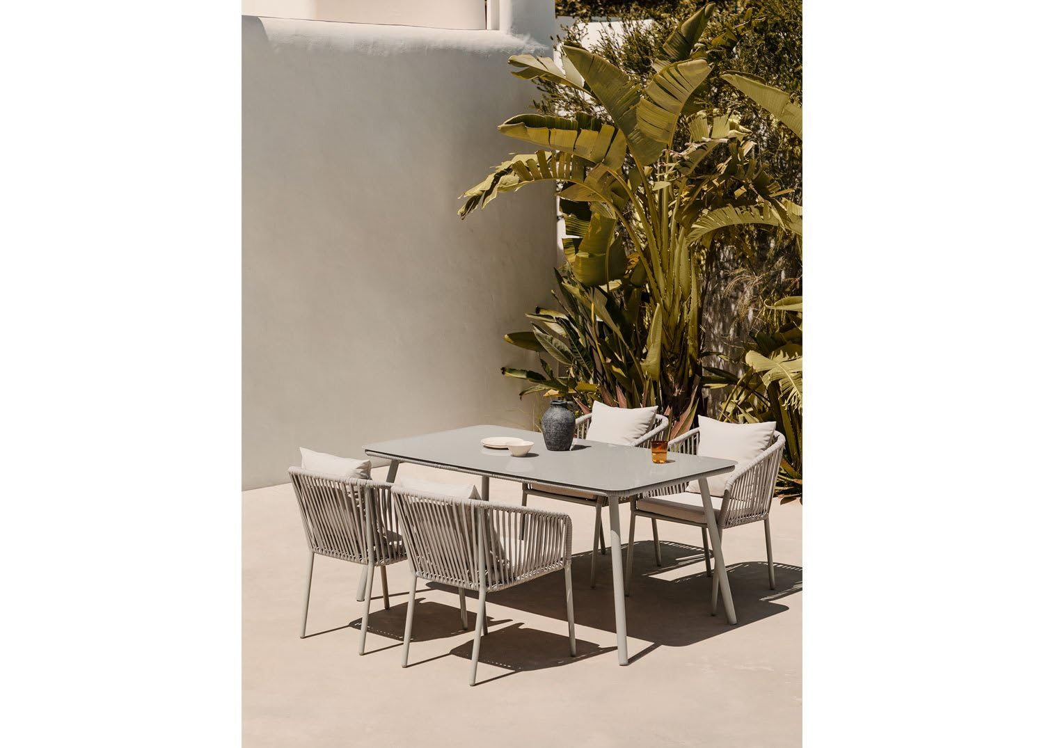 Sklum Arhiza Classic set tavolo sedie giardino 160x90 4 posti vetro