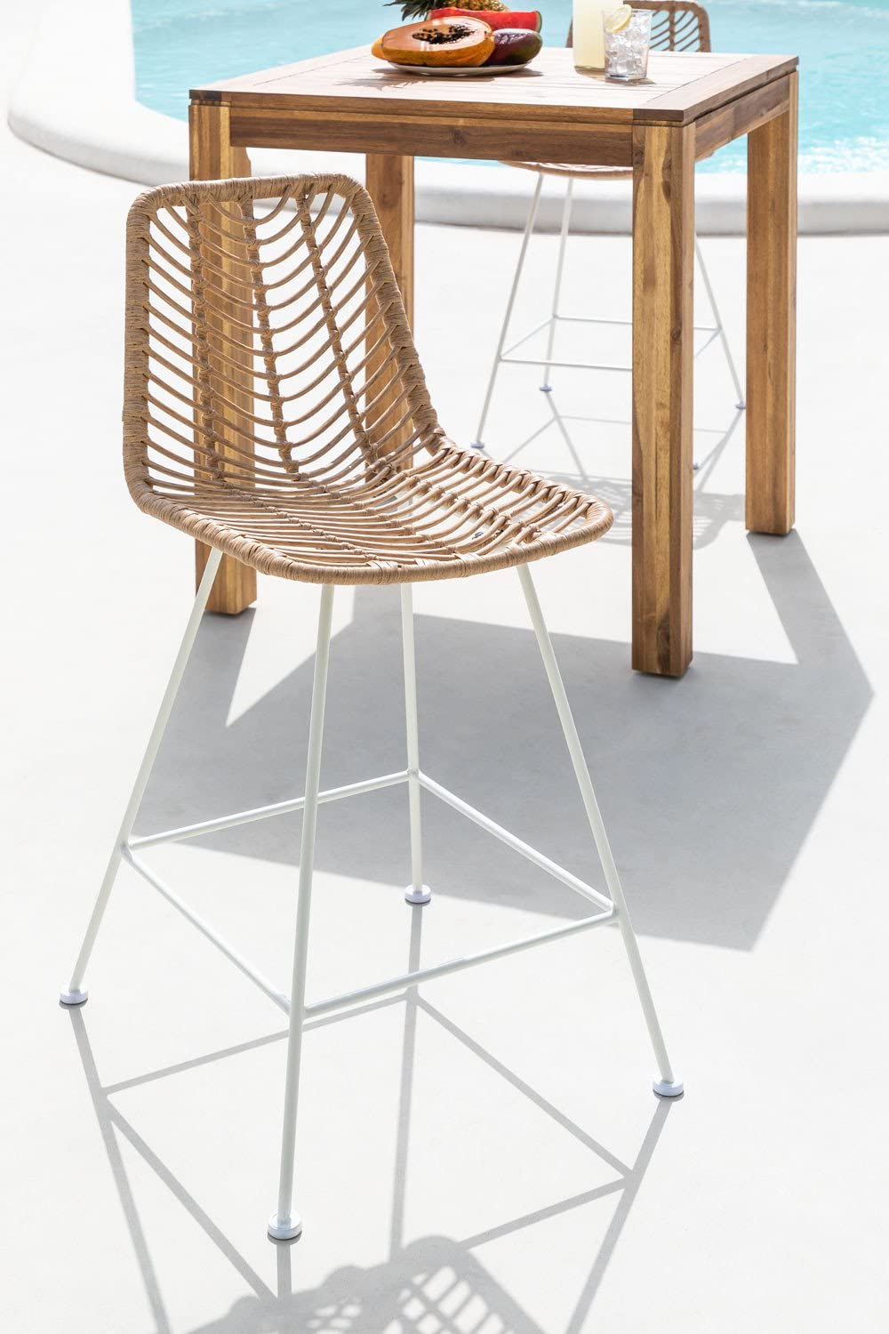Sklum Gouda sgabello rattan naturale 65 cm
