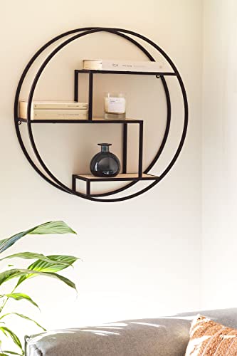 Sklum Kafren scaffale a parete Ø60 cm in legno e ferro