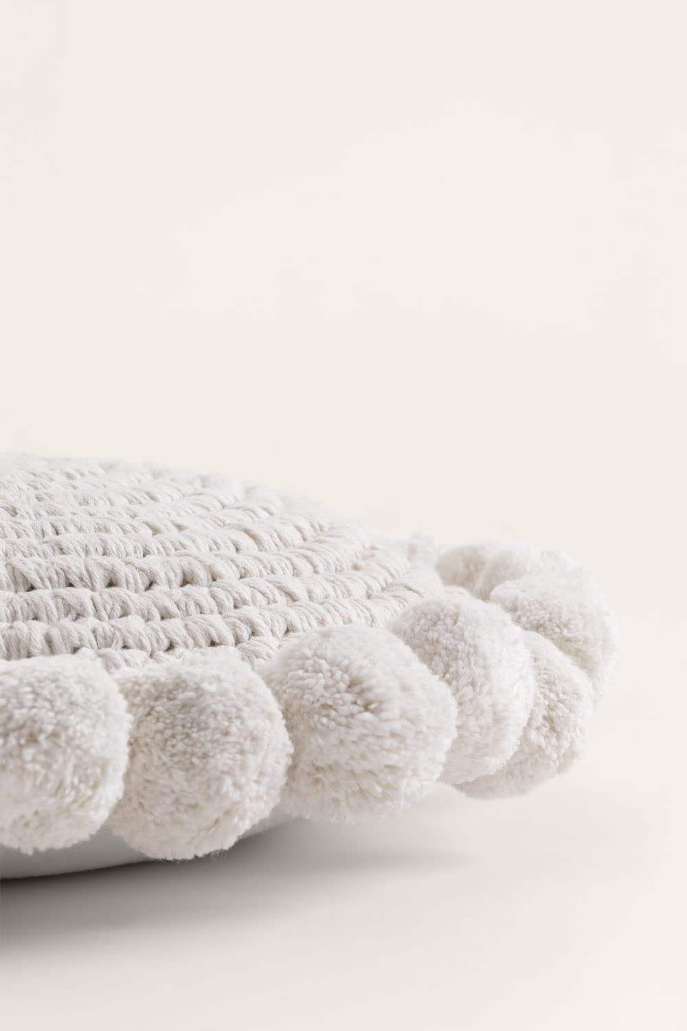 Sklum Yilda cuscino rotondo Ø30 cm cotone con pon pon