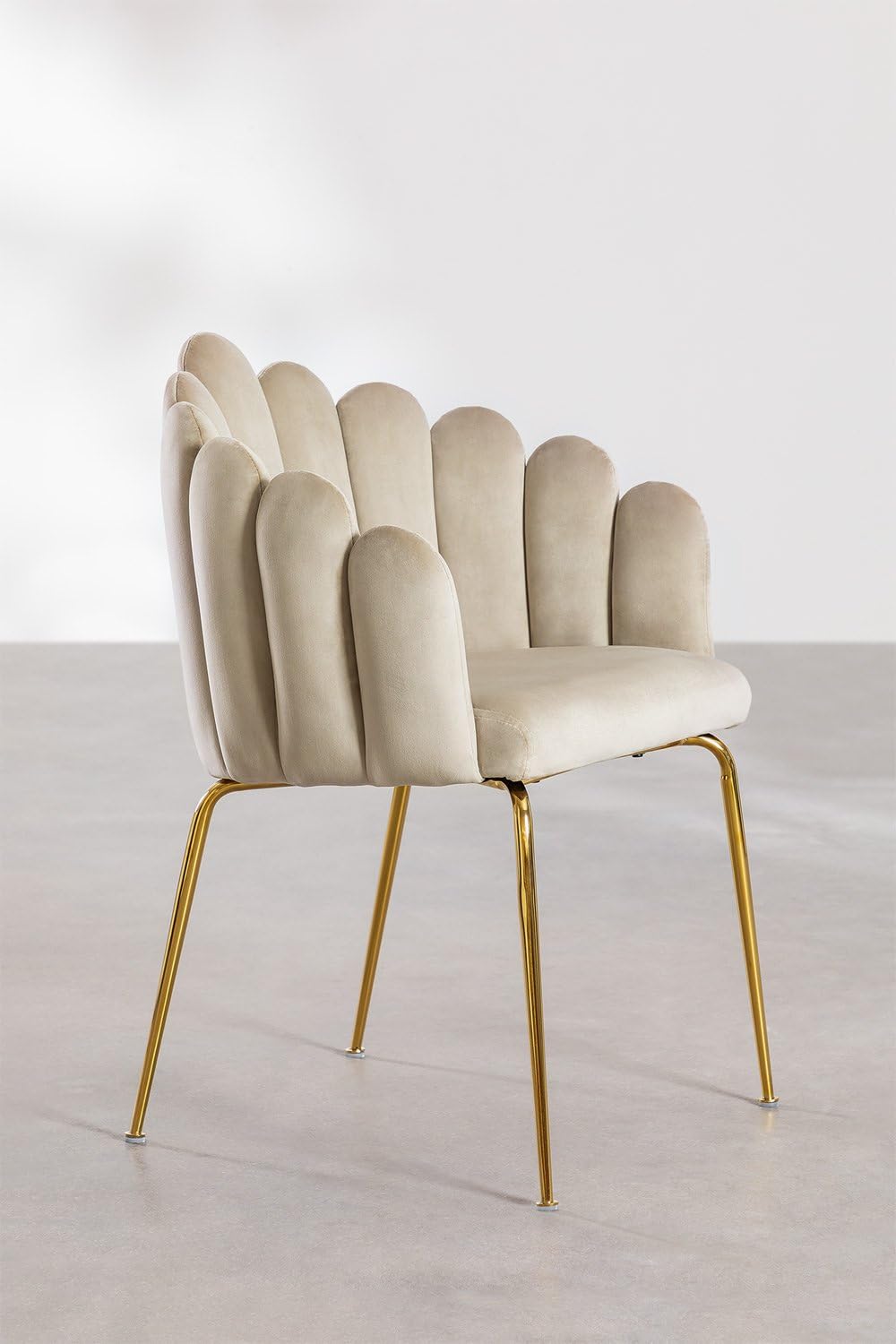 Sklum Markina sedia da pranzo velluto gambe oro vintage