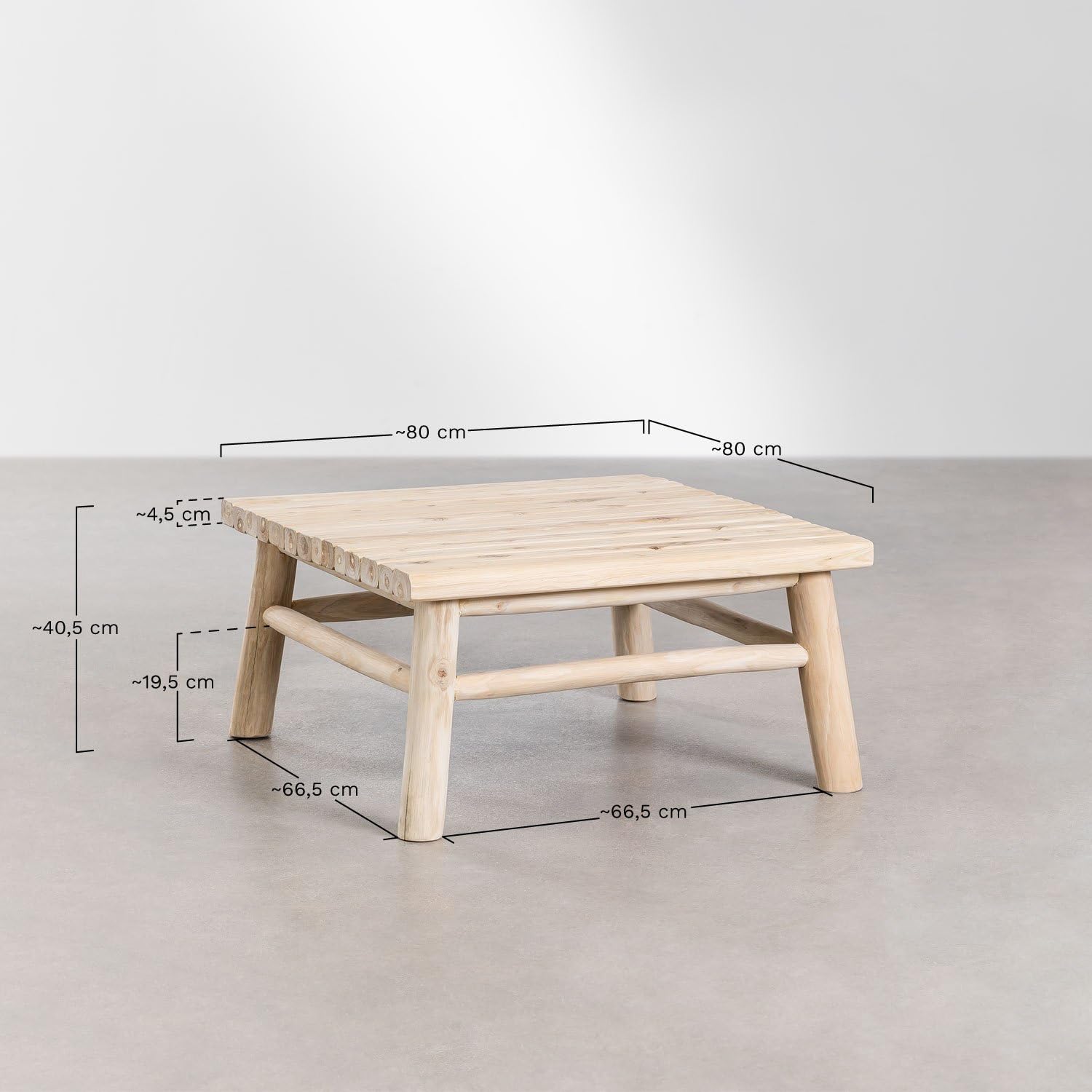 Sklum Narel tavolino giardino quadrato teak 80x80