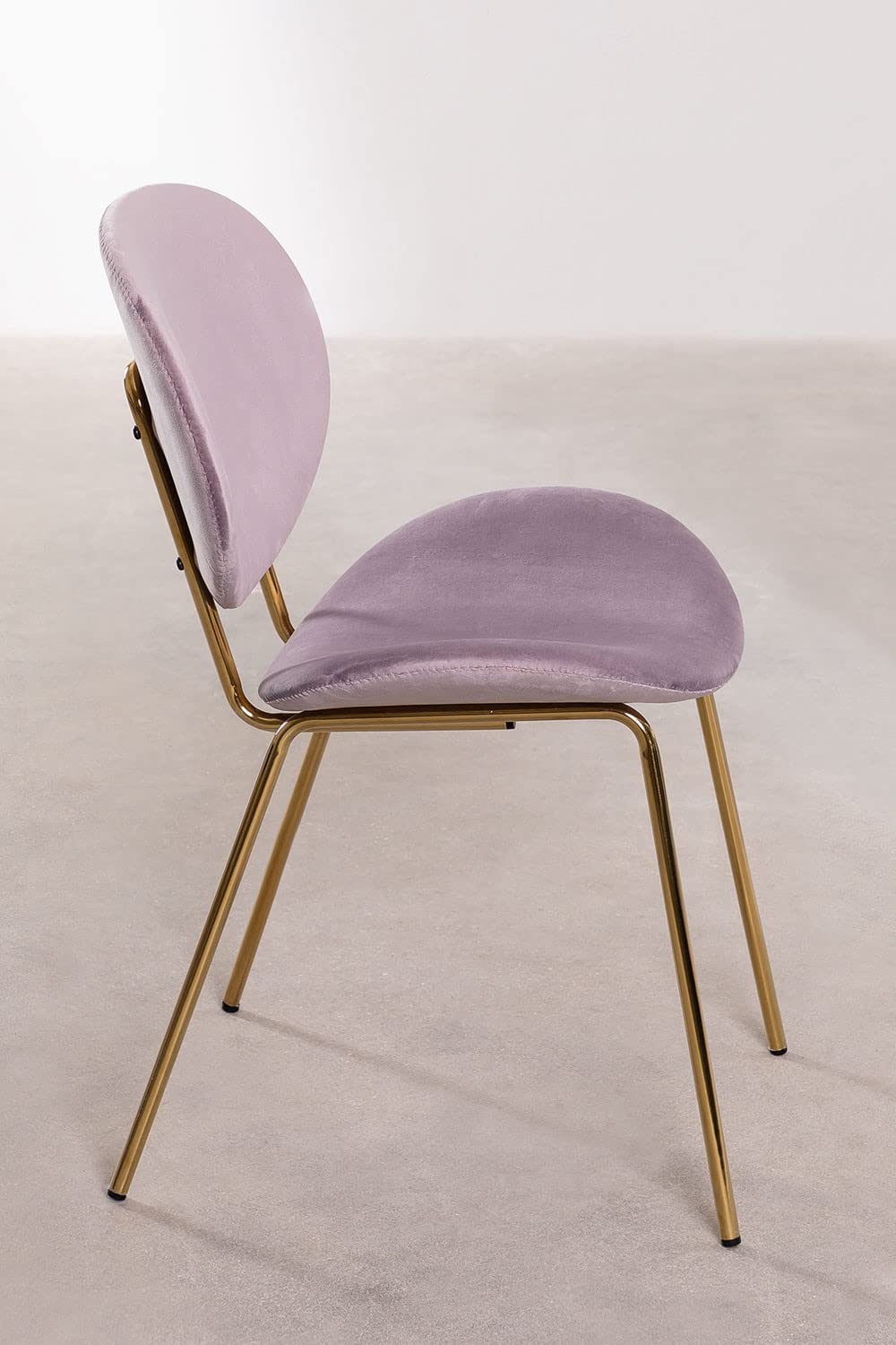 Sklum Laure sedia da pranzo rosa malva velluto
