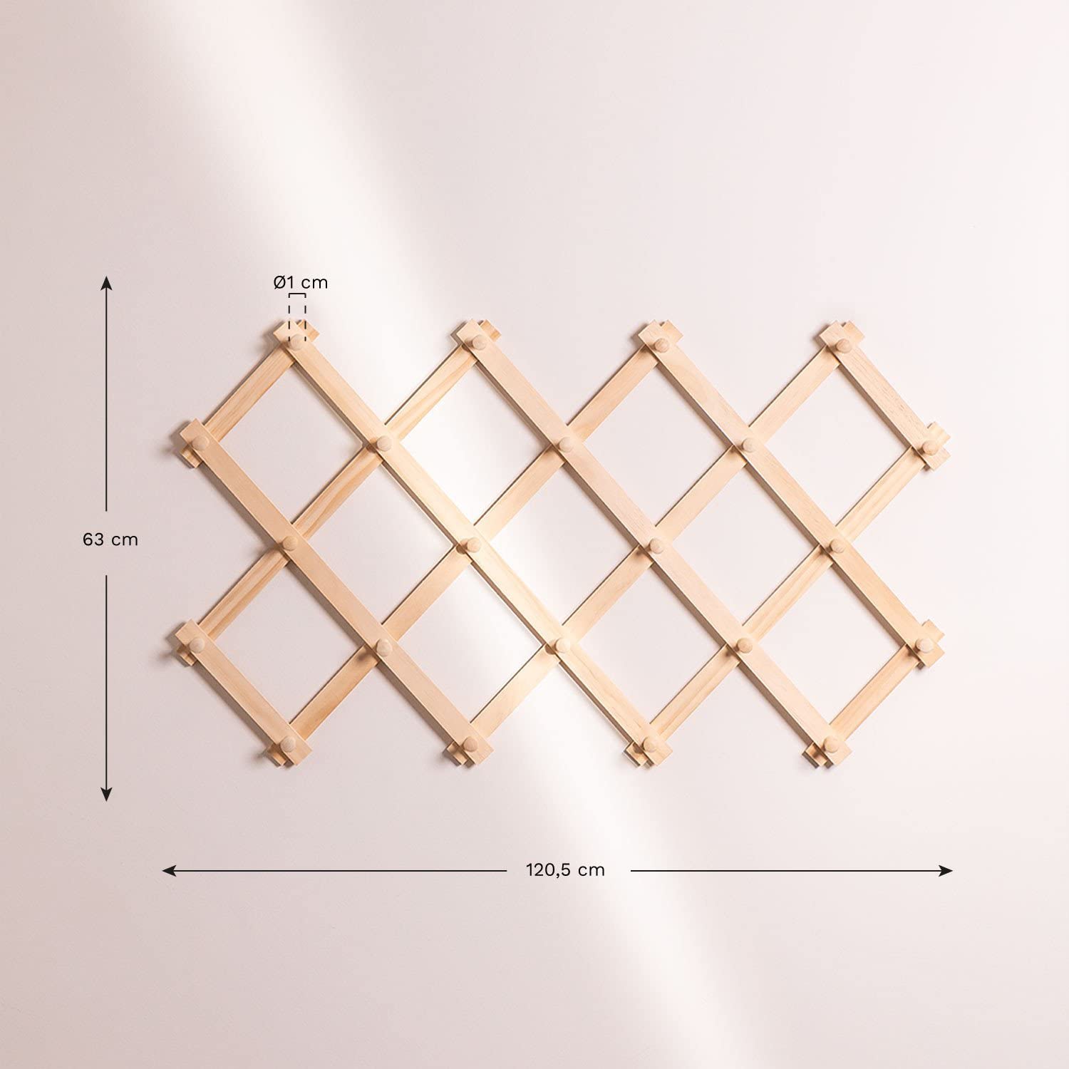Sklum Ixi Doppio appendiabiti a muro legno naturale estensibile