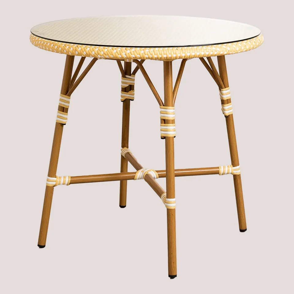 Sklum Alisa tavolo da giardino rotondo Ø80 cm giallo