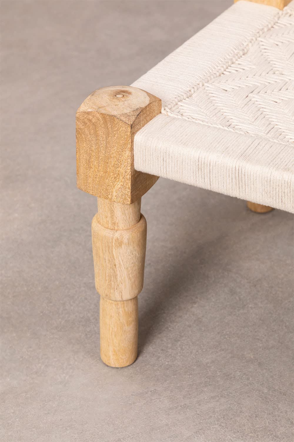 Sklum Kiron 100 cm tavolino macramè legno mango