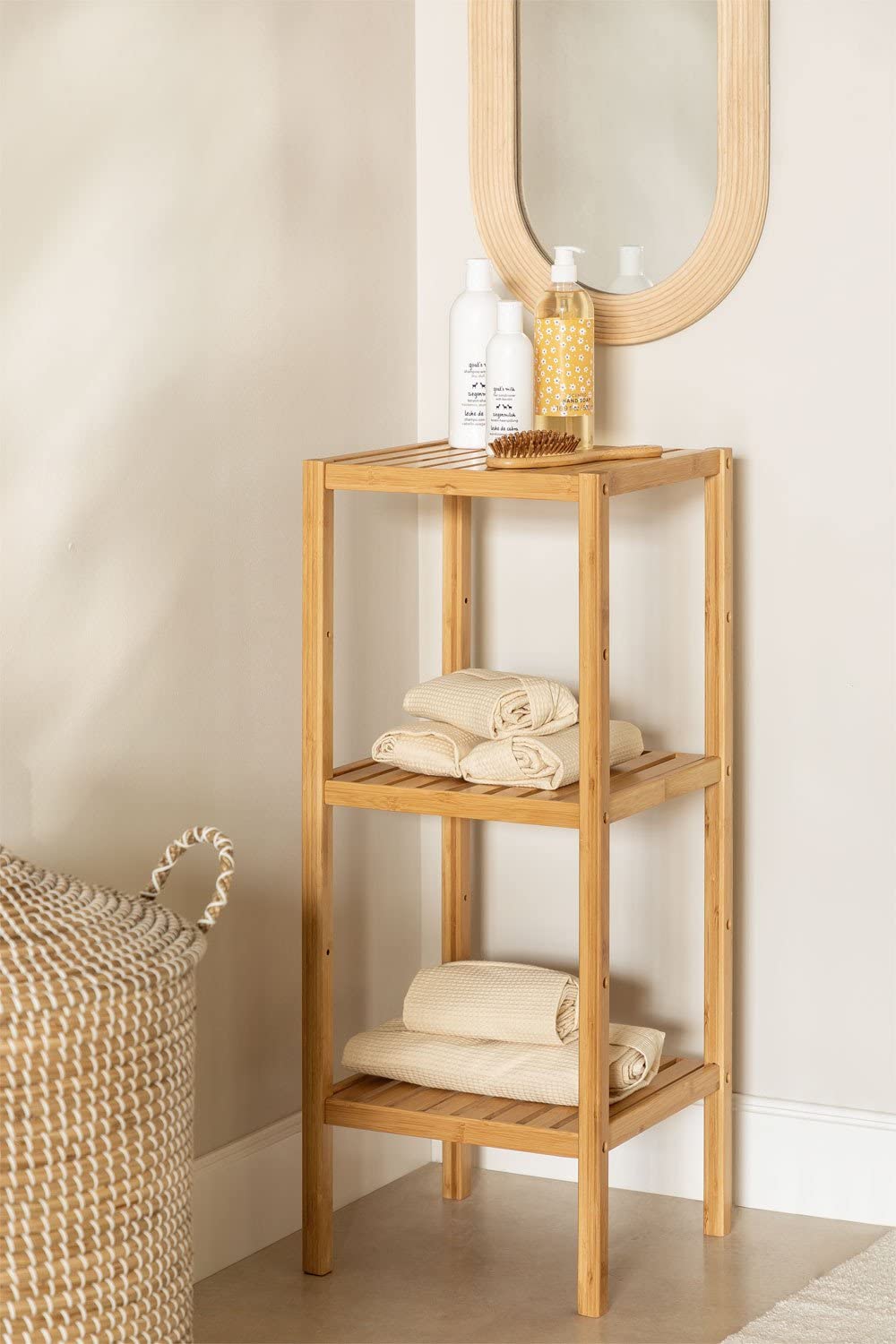 Sklum Zarak scaffale bambù 82 cm naturale
