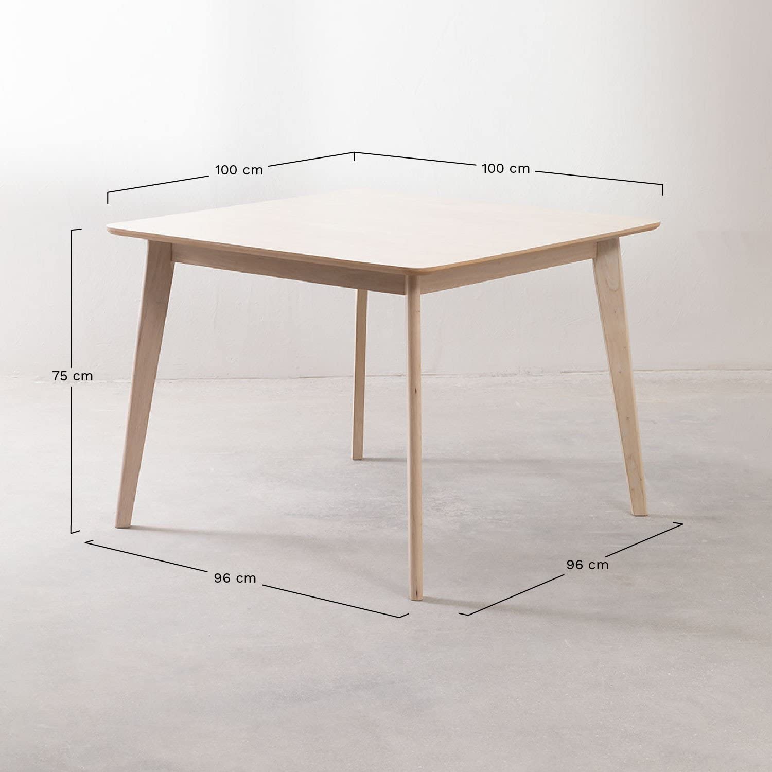 Sklum Kerhen tavolo da pranzo quadrato 100x100 cm marrone