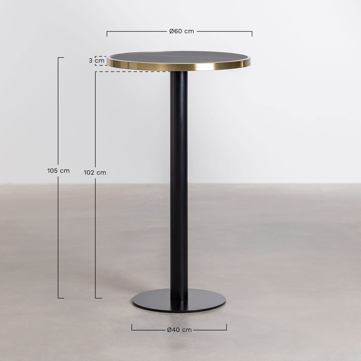 Sklum Amaretto Tavolo Bar Tondo Ø60 cm Gres Ceramica