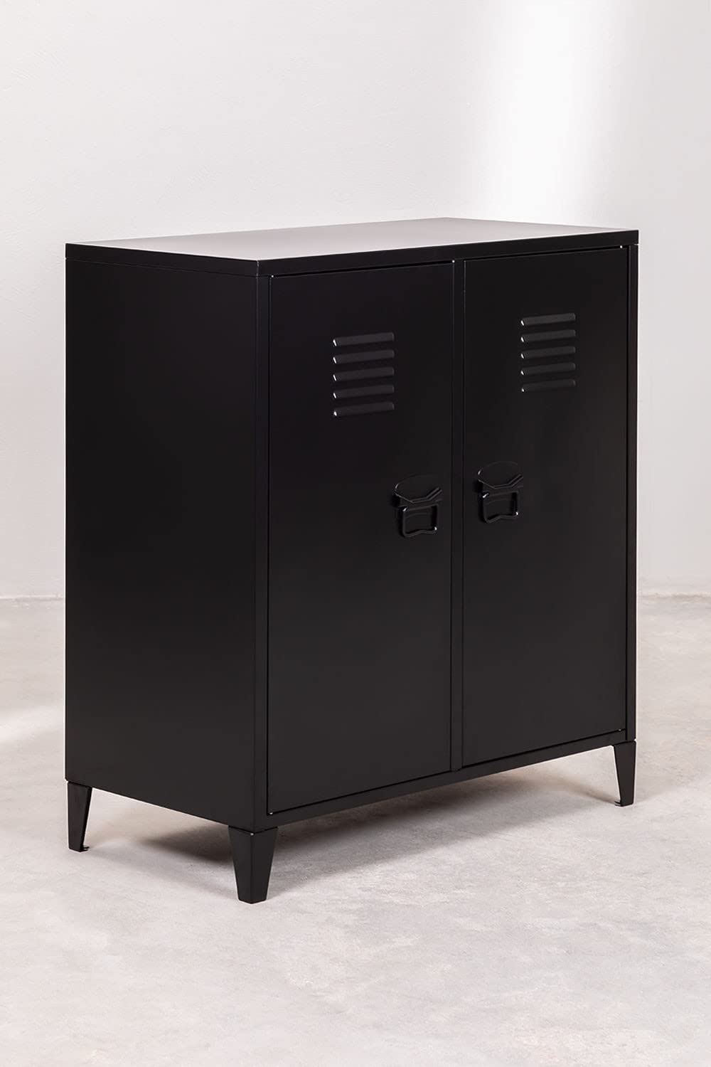 Sklum Pohpli credenza 2 ante 80 cm nera in acciaio