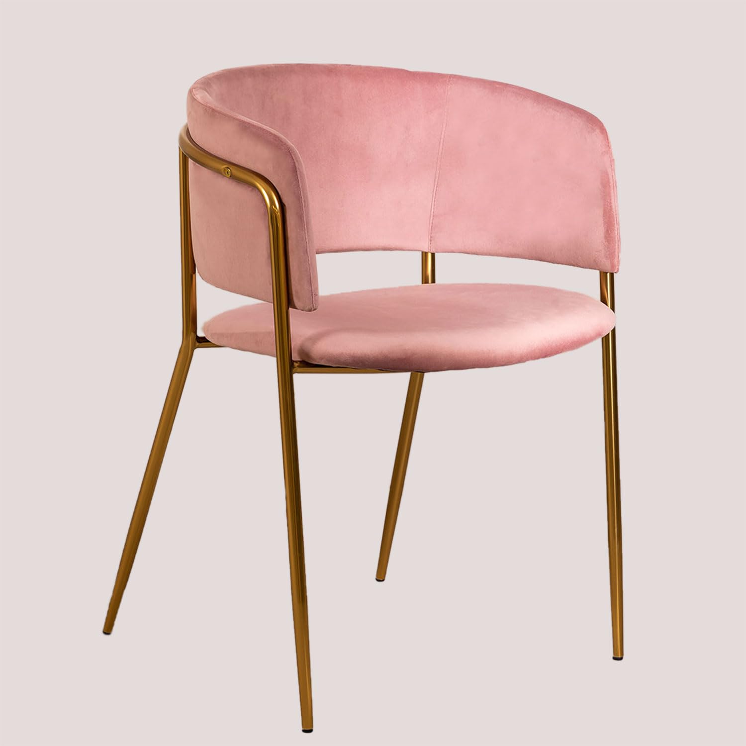 Sklum Nalon Style Sedia Pranzo Velluto Rosa Dorato