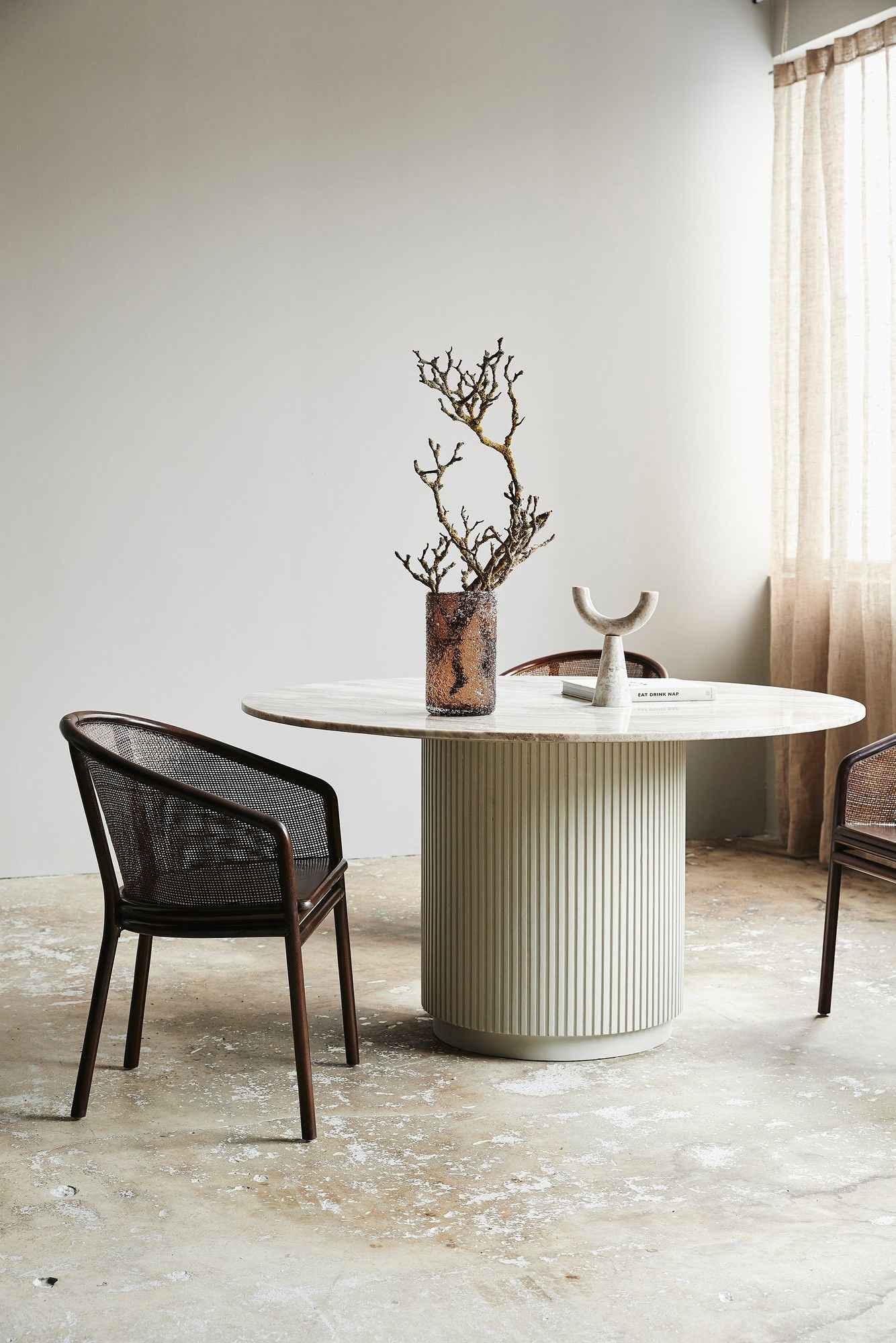 Bambua Mosso sedia pranzo teak marrone scuro