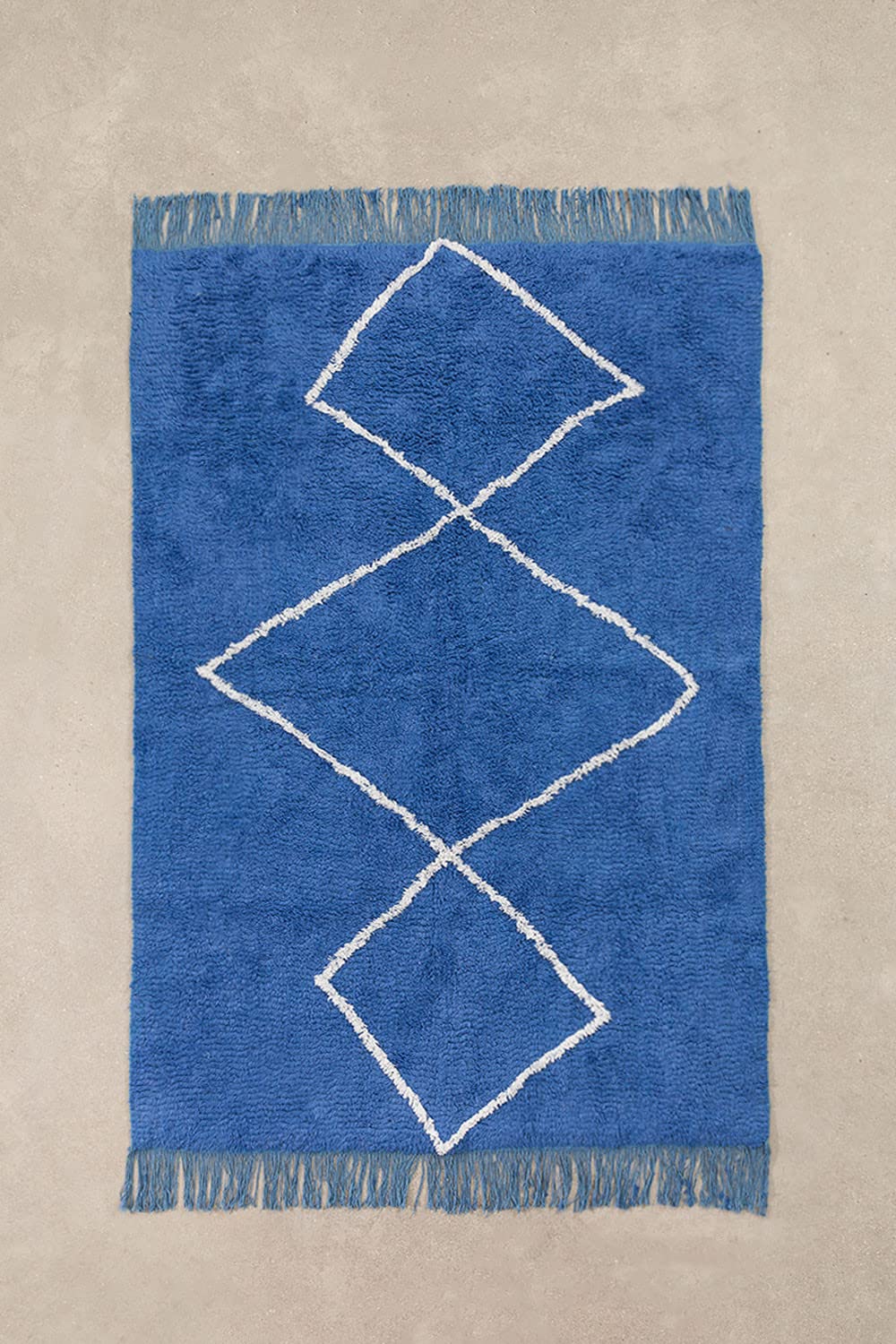 Sklum Vlü tappeto in cotone 204x125 cm blu niagara
