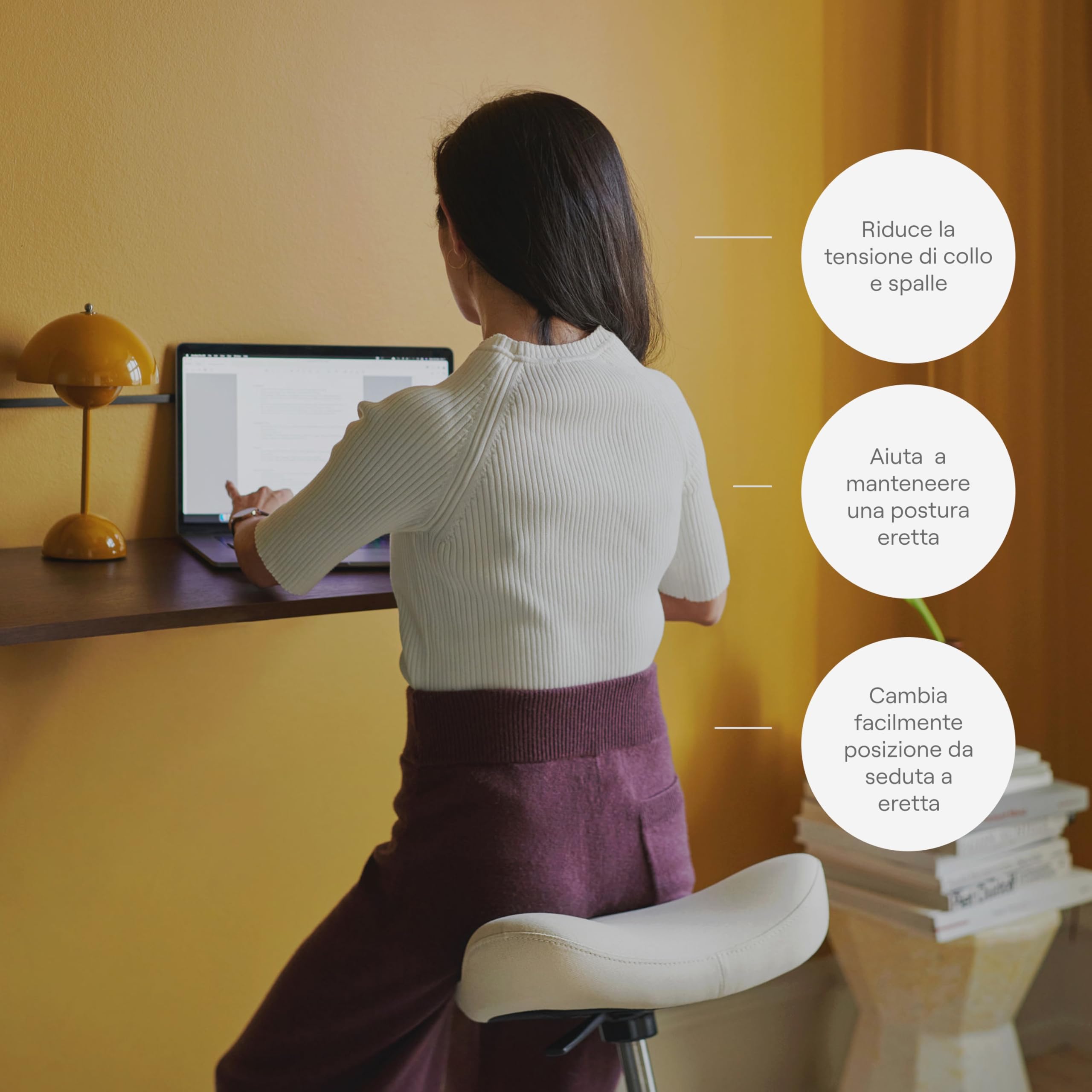 Varier Move sgabello ergonomico sit-stand naturale/nero
