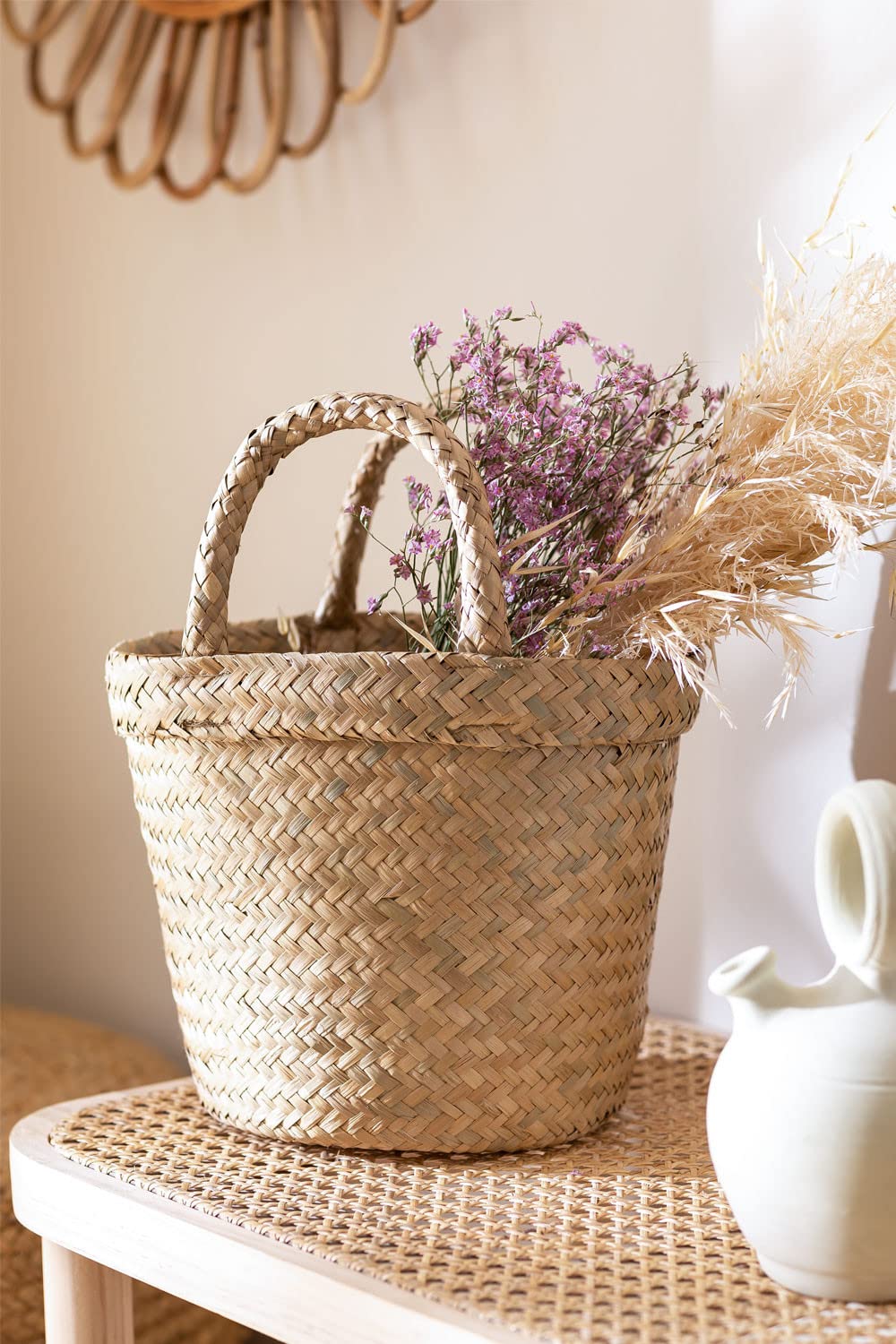 Sklum Holfo cestino portaoggetti seagrass con maniglie
